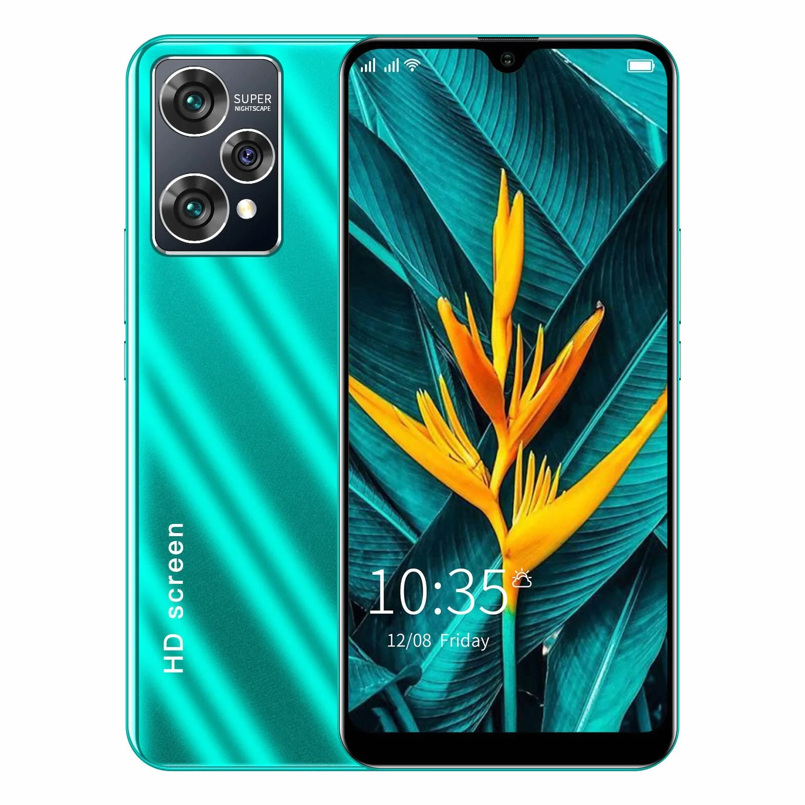 6,1-calowy smartfon z Androidem 6, 3 GB RAM 32 GB ROM, 5 MP z przodu, 8 MP z tyłu, podwójna karta Dual Standby, bateria 2800 mAh, rozpoznawanie twarzy Ultra cienki telefon komórkowy(Green)