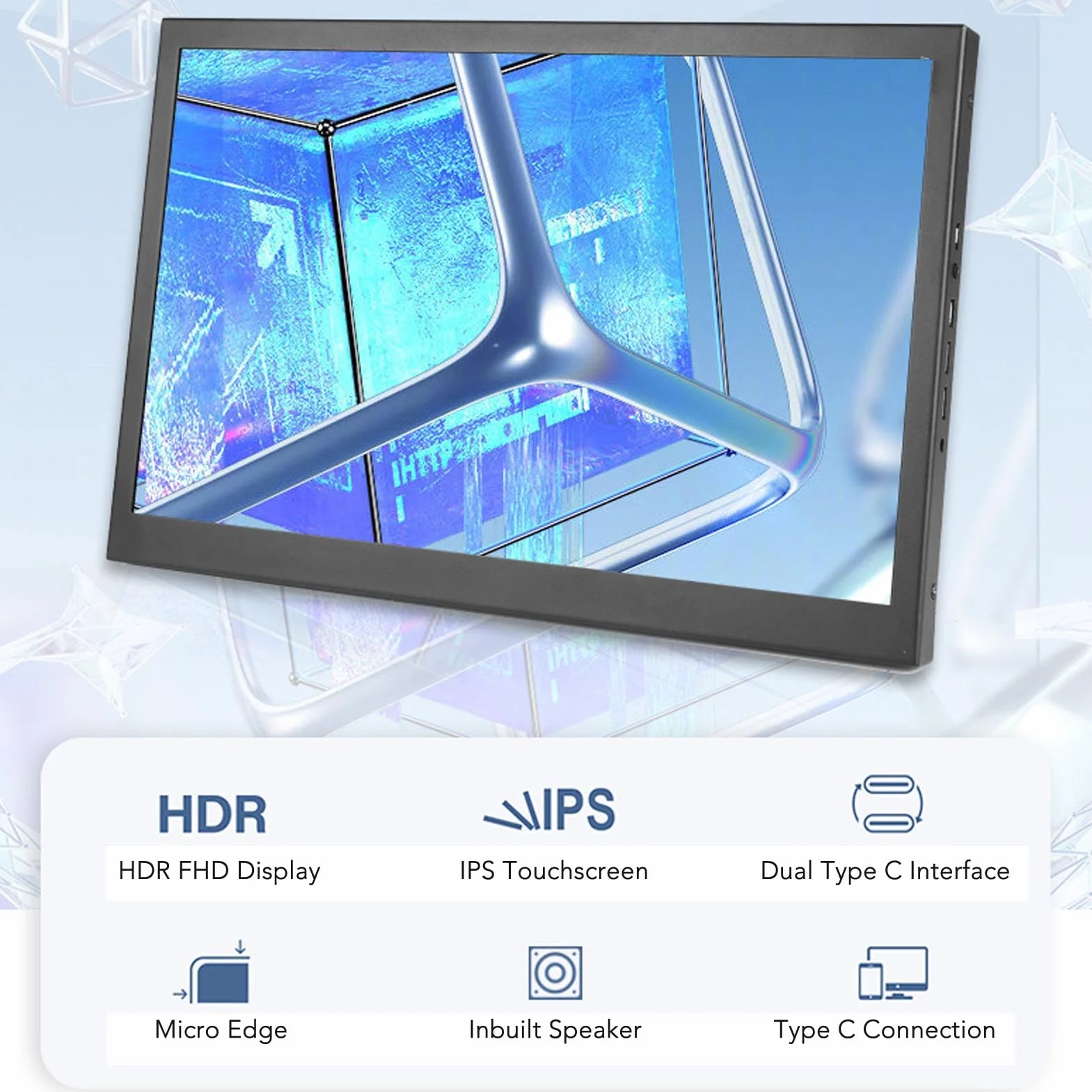 Przenośny Monitor 10,5 Cala, Zewnętrzny Monitor 1080P USB CMonitor do Gier z Ekranem Dotykowym IPS z Etui Ochronnym do Laptopa, Komputera PC, Telefonu, Konsoli PS i Konsoli