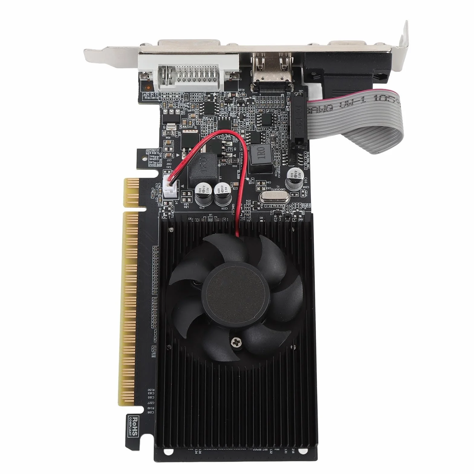 Karta Graficzna do Gier, 2 GB Pamięci Wideo DDR3, Karta Graficzna do Komputera PC, z Interfejsem Multimedialnym HD Port VGA DVI Komputera Stacjonarnego
