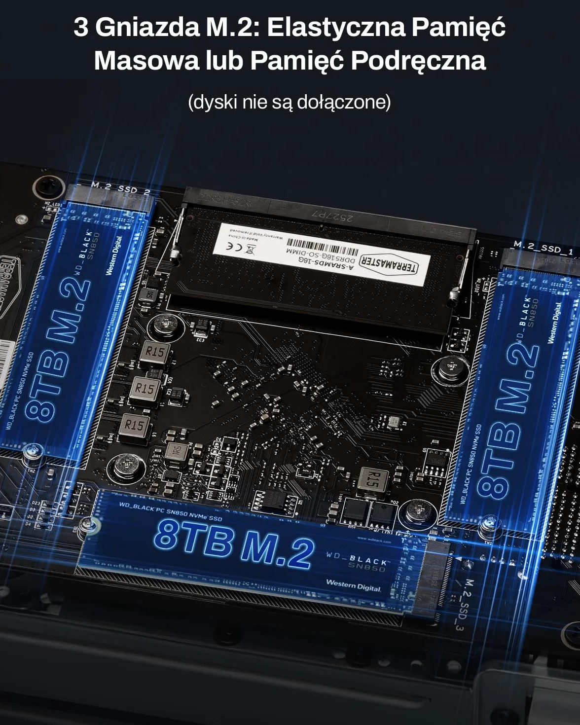 TERRAMASTER F4-425 Plus NAS Storage – 4-kieszeniowy Procesor Intel N150 Quad-Core, 16 GB Pamięci RAM DDR5, 2 Porty LAN 5GbE, 3 Gniazda M.2, Pamięć Sieciowa, Serwer Multimedialny (Bez Dysków)