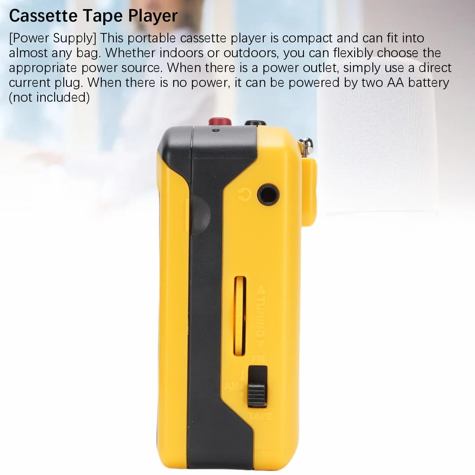 Retro Bluetooth Cassette Player & Recorder Portable z Radiem AM/FM, Wbudowany Głośnik, Gniazdo Mikrofonowe i Słuchawkowe, Zabytkowe Odtwarzacz w Stylu dla Miłośników Muzyki,