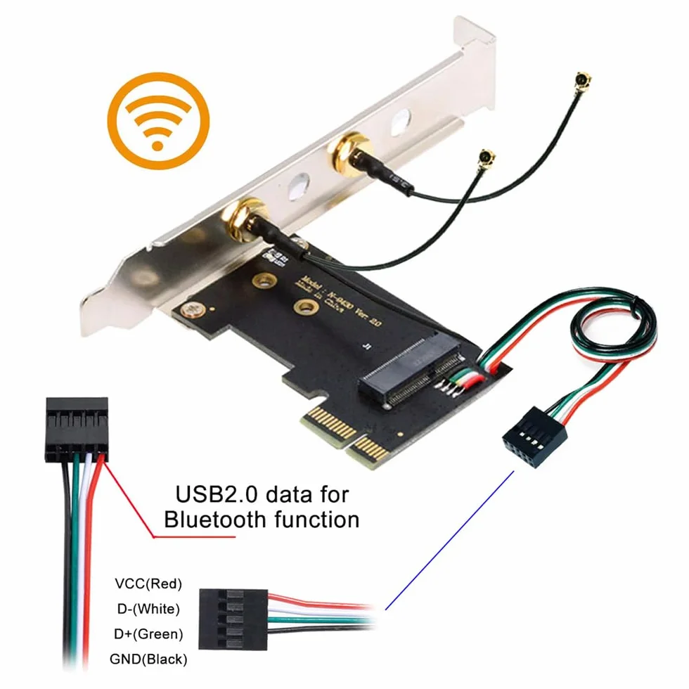 Bezprzewodowa karta NGFF A/E-Key WiFi do PCI-E Express 1x adapter do Wi-Fi Wifi6 Wifi7 Bluetooth