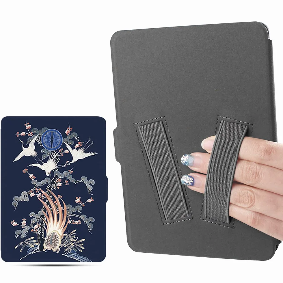 Youngme martshell etui do Kindle Paperwhite z 2 szt. paskami na rękę, odpowiednie dla małych osób ręka/budzenie do Kindle (Crame, DP75SDI / EY21)