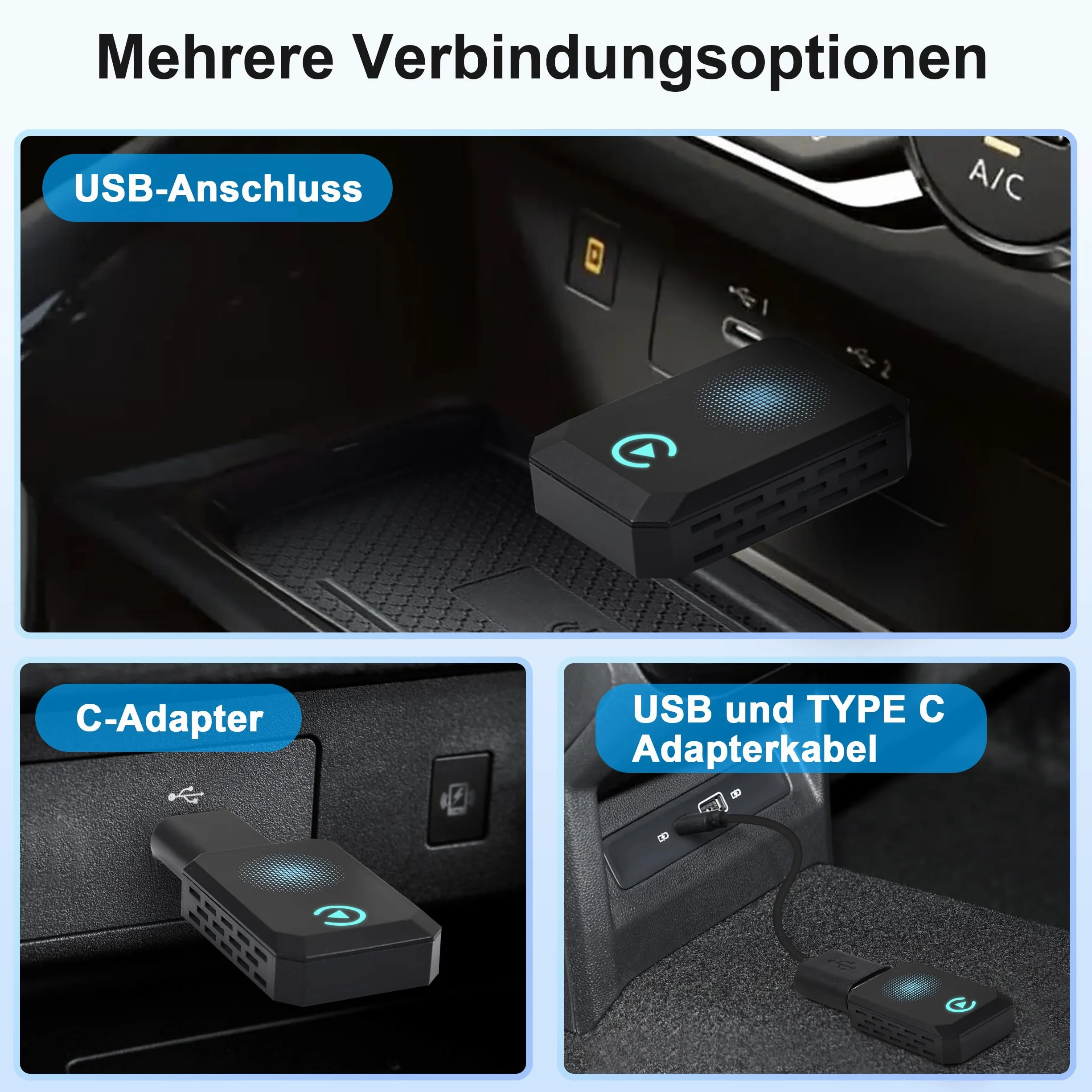 Bezprzewodowy adapter CarPlay UK do iPhone'a, konwertuj przewodowy na bezprzewodowy CarPlay, Plug and Play, odpowiedni do samochodów po 2016 roku, kompatybilny z iPhone iOS 10+