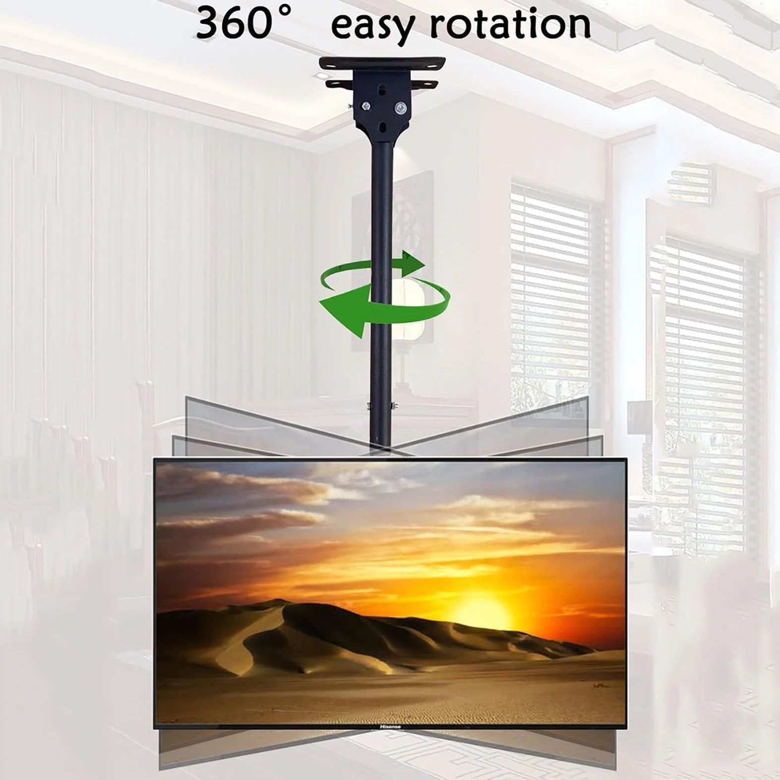 Uchwyt do telewizora Mounthang Smart TV Sufitowy uchwyt na telewizor obracany o 360° uchwyt na telewizor regulowany uchwyt ścienny do telewizora dostosowuje się do większości monitorów LCD od 32 do 55