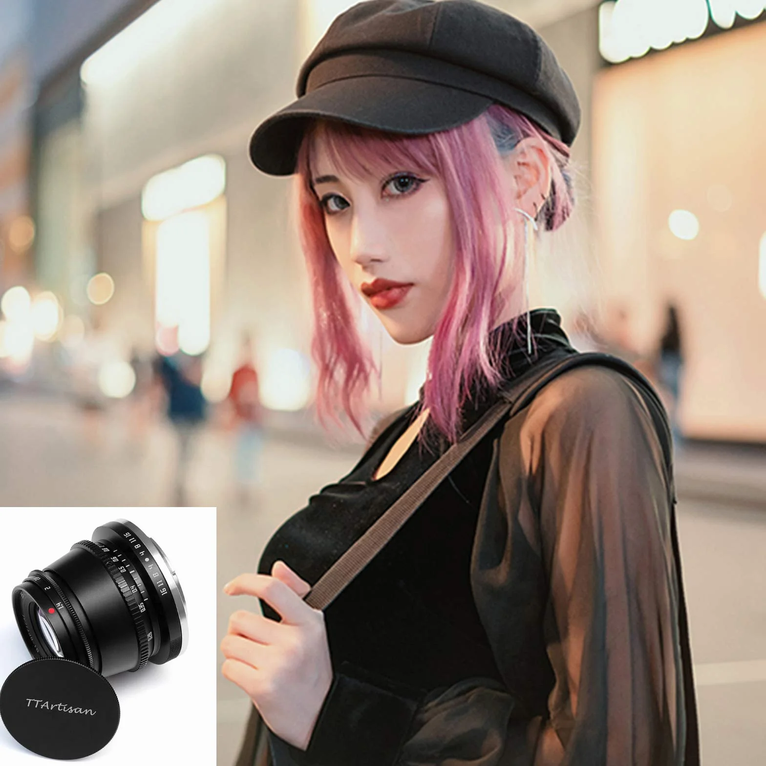 TTArtisan Obiektyw APS-C 35 mm F1.4 do aparatów fotograficznych z ręcznym ustawianiem ostrości do Canon EOS RF-Mount EOS R RP R5 R6 (czarny)