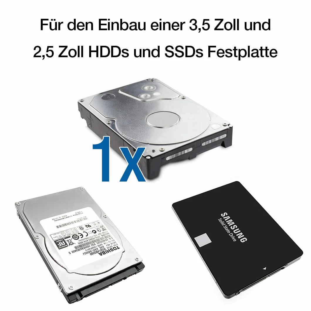 FANTEC 1973 DB-ALU31 Zewnętrzna obudowa dysku twardego (do montażu 3,5 cala i 2,5 cala SATA SATA I/II/III HDD i SSD. Z USB 3.1 Typ-C SUPERSPEED+ złącze 10G, czarny