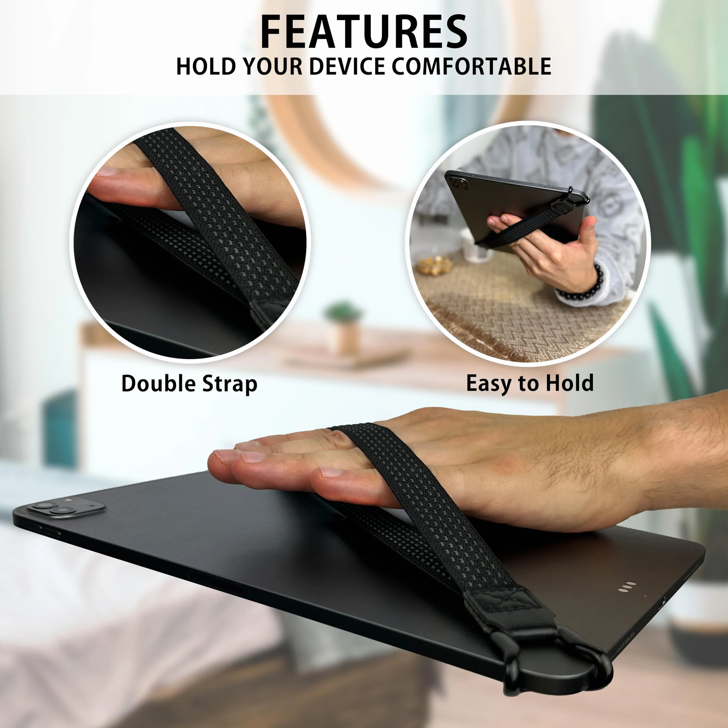 MyGadget Uchwyt na tablet – uniwersalny uchwyt ręczny [ 6,3" do 11" ] – pasek na rękę m. in. do Apple iPad Air/Pro, Samsung Galaxy Tab, Kindle Paperwhite