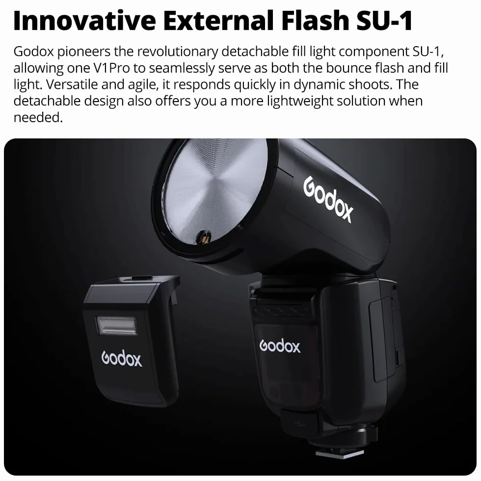 Godox V1Pro C lampa błyskowa z okrągłą głowicą 2,4 G X bezprzewodowa HSS 76Ws E-TTL litowo-jonowa okrągła głowica lampa błyskowa z zewnętrzną lampą błyskową SU-1 dla Canon
