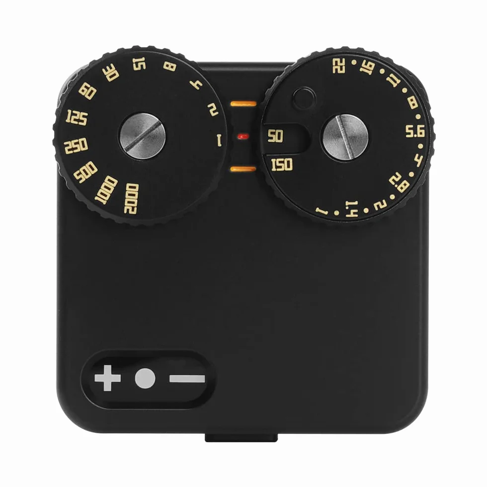 TTArtisan Light Meter dwa cyferblaty, miernik oświetlenia, do fotografii, kompatybilny z różnymi aparatami (mosiądz czarny)