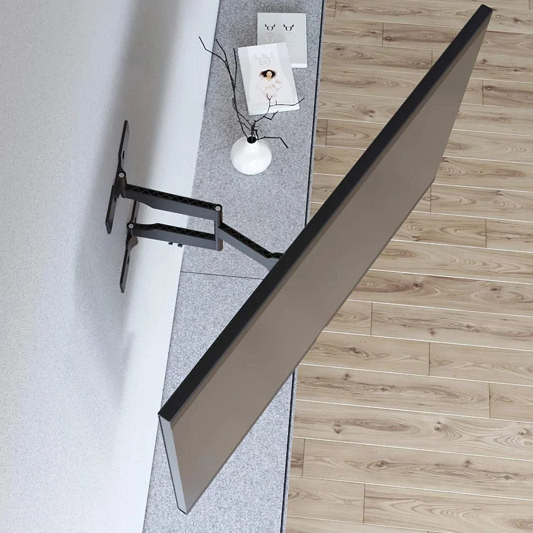 Hama płaski uchwyt ścienny do telewizora 32-65 (VESA 400x400, obrót do 180°, 25mm od ściany, aluminium/stal, maks. udźwig 30 kg) czarny