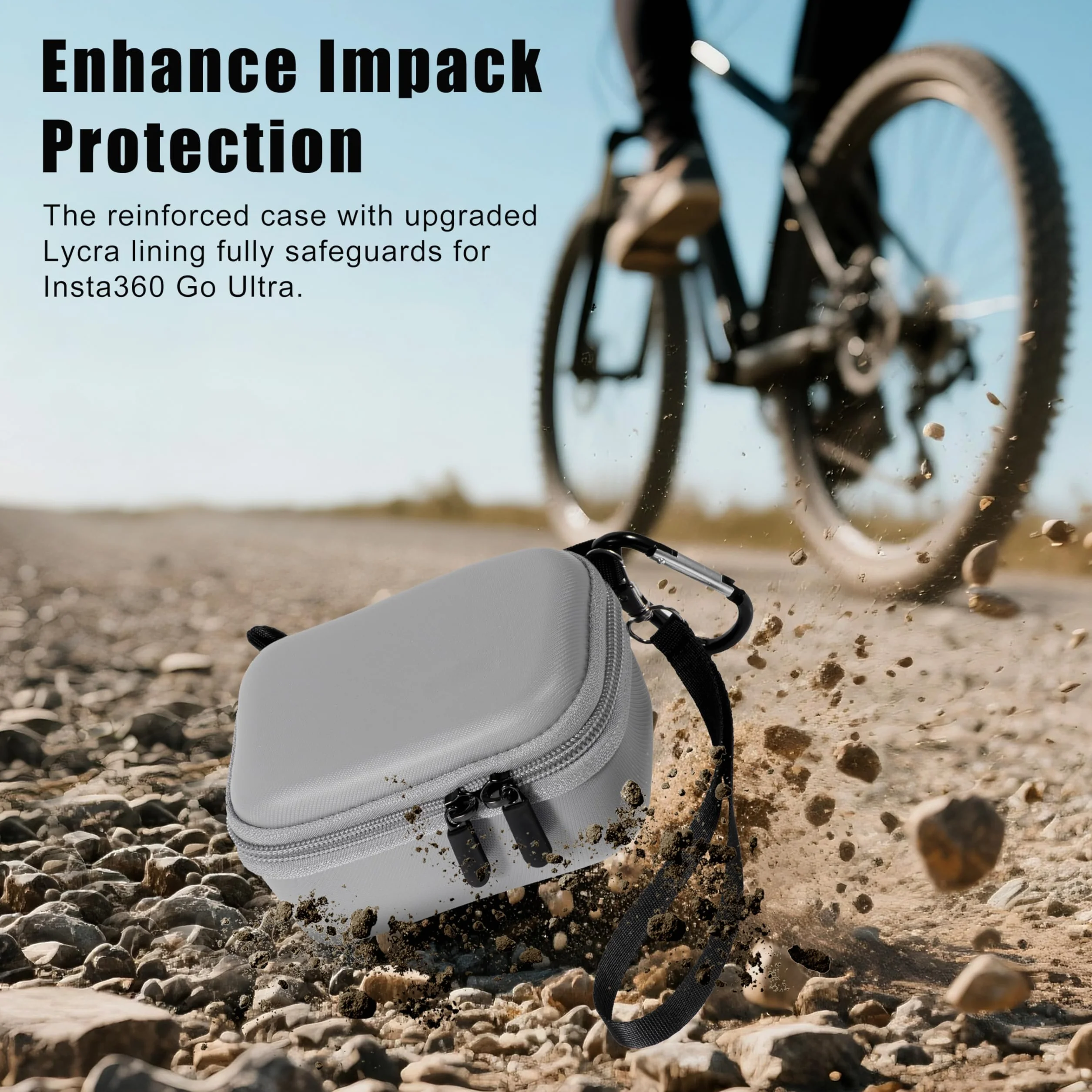 STARTRC VCR Futerał do Insta360 GO Ultra Hard Shell Lens PU Cover Protection Bag Travel Portable Cases z karabińczykiem i paskiem na nadgarstek, akcesoria do kamer akcji (flanela)