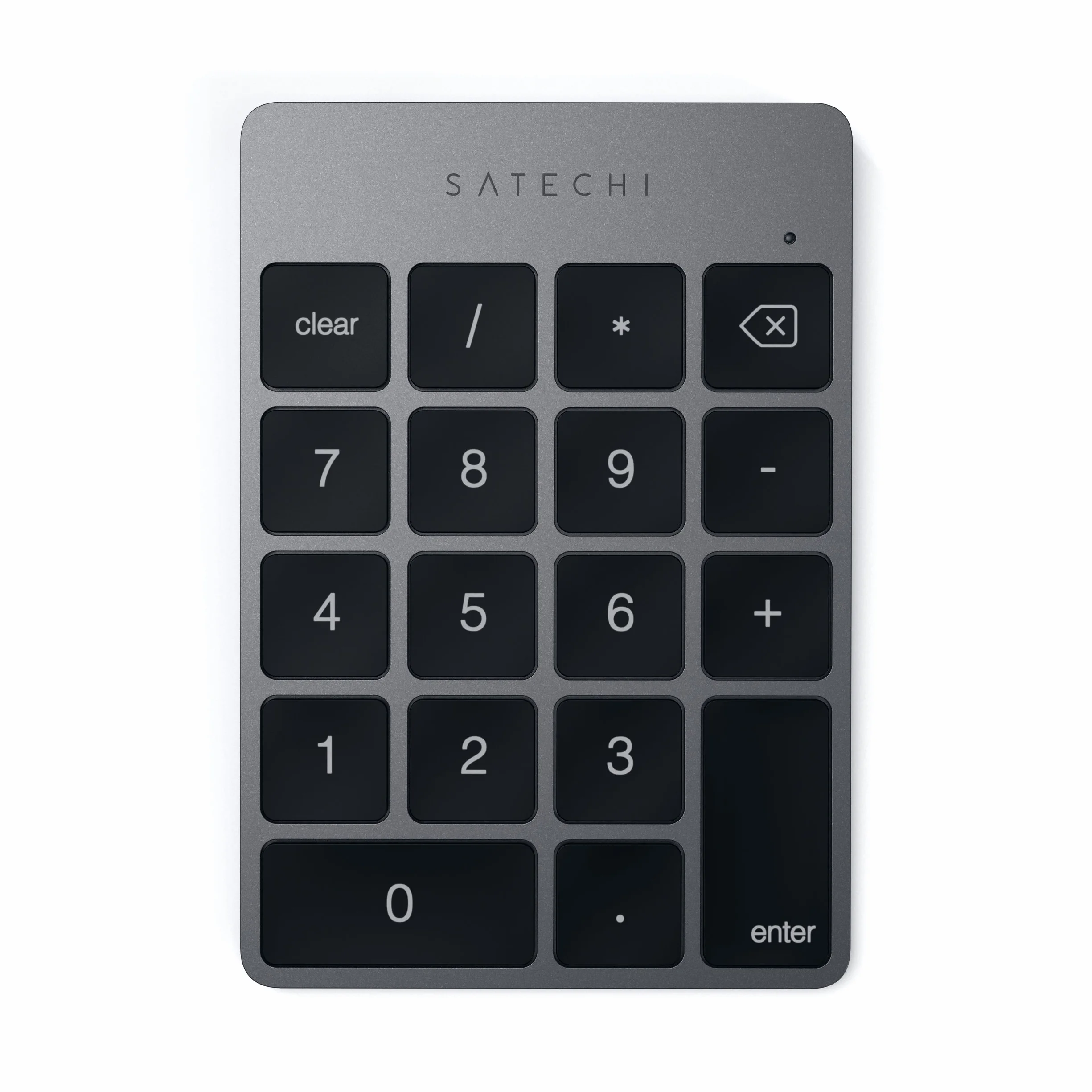 SATECHI Smukła aluminiowa bezprzewodowa klawiatura Bluetooth - rozszerzenie o 18 klawiszy do wprowadzania danych Excel do iMac, MacBooka Pro, iPad, iPhone, Lenovo i innych (kosmiczna szara)