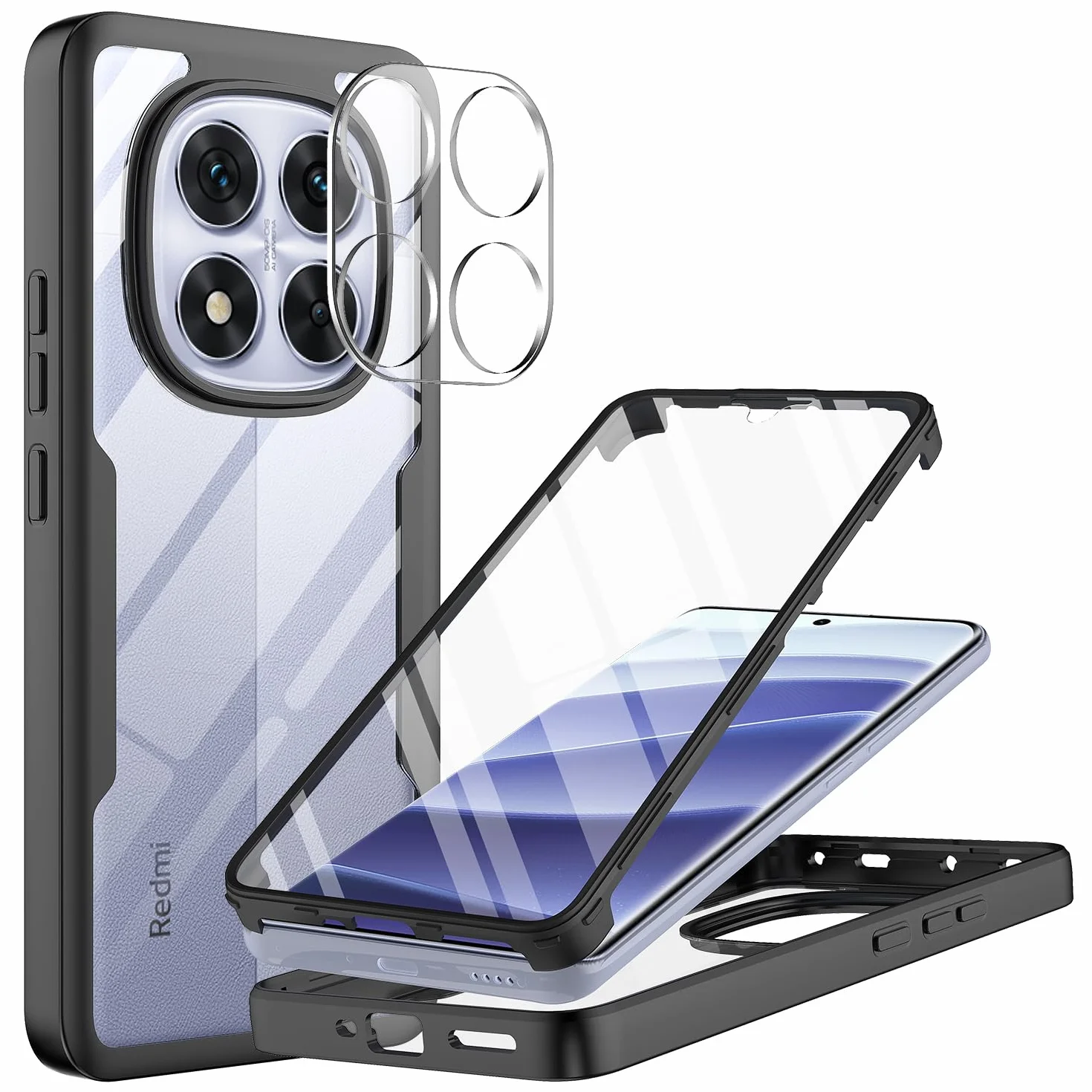 Pokrowiec Xiaomi Redmi Note 14 Pro 5G Note 14 Pro Plus 5G, odporny na wstrząsy, czarny