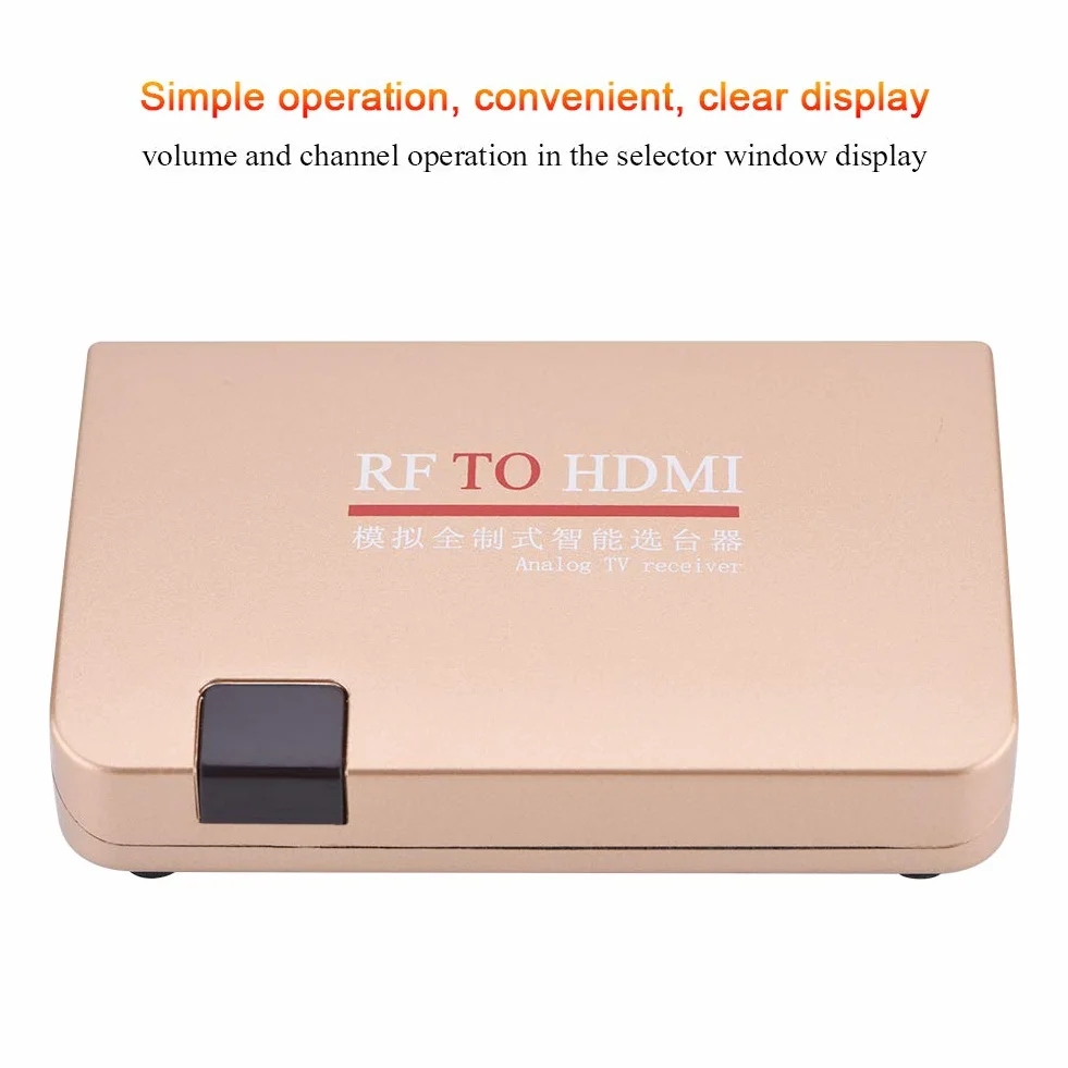 Konwerter RF na HDMI, Stabilny Adapter Modulatora RF HDMI, Konwerter Wszystkich Standardowych Analogowych Odbiorników TV z Pilotem, do Projektorów, Nauczanie Multimedialne(Wtyczka UE)