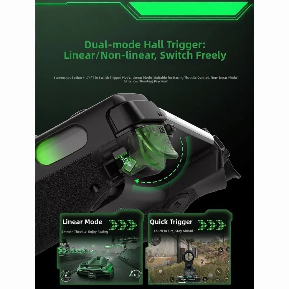 RiseNova Mobilny kontroler do gier z systemem Android i iOS, podwójny joystick do precyzyjnego sterowania, materiał ABS, ergonomiczny uchwyt na długie sesje, czarny