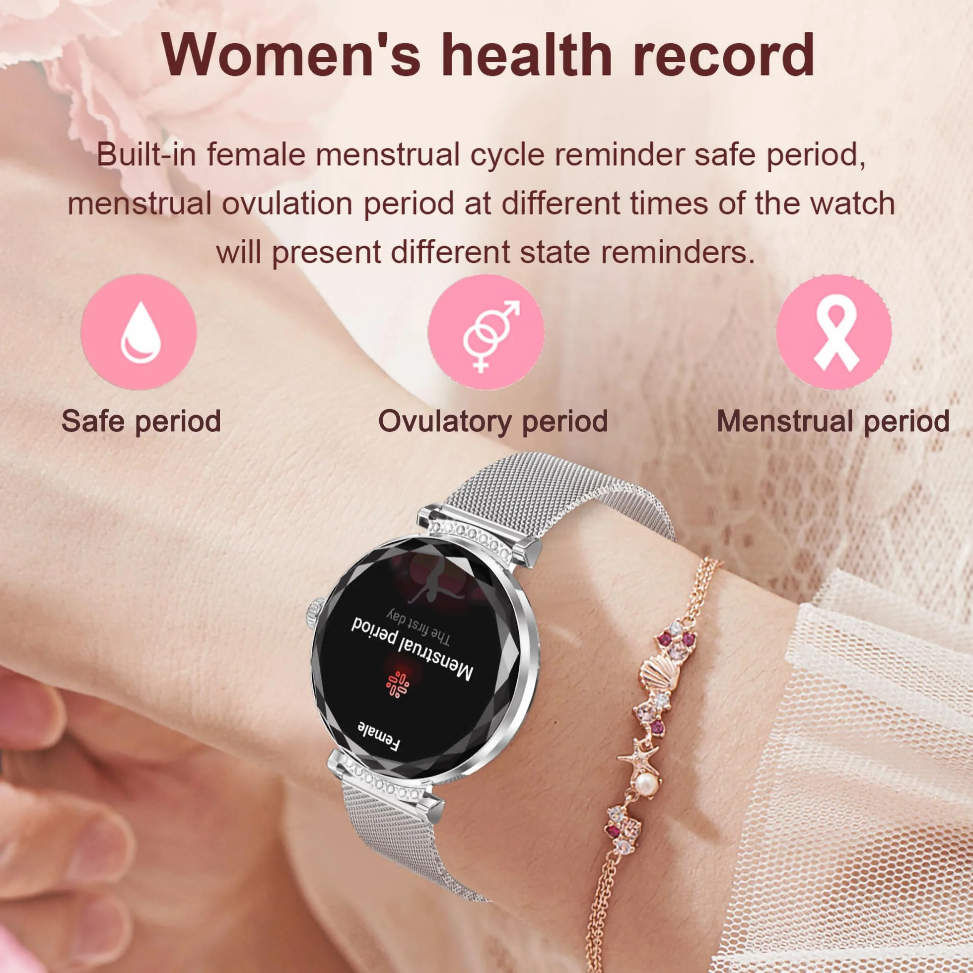 LONGLU damski inteligentny zegarek na telefon z funkcją Bluetooth Smart Watch dla kobiet iPhone iPhone Android Fitness Tracker Multisport Watch z odpowiedzią