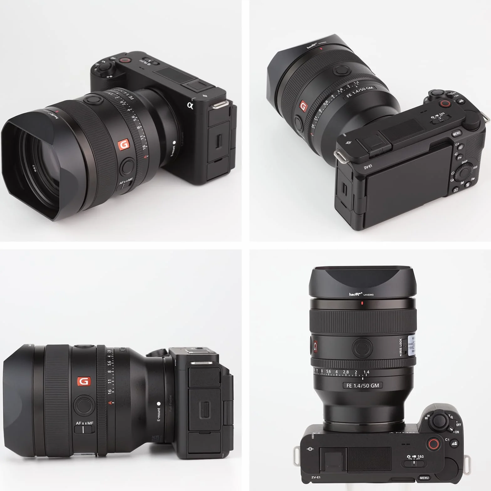 Haoge Bagnetowa osłona obiektywu metalowy kwadratowy do obiektywu Sony FE 35 mm F1.4 GM, (z metalową przednią nasadką), zastępuje Sony FE35mm F1.4 GM Hood ALC-SH164