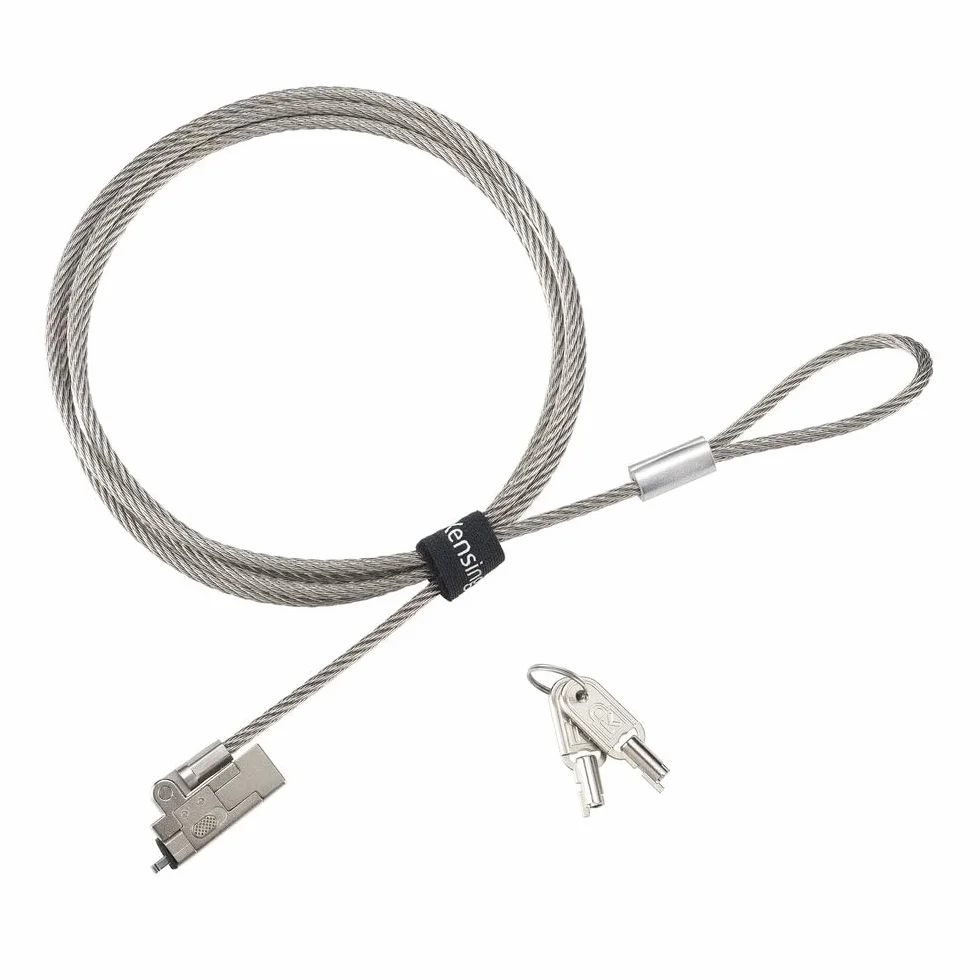 Linka zabezpieczająca Kensington Slim NanoSaver 2.0 EQ na kluczyk do ultracienkich laptopów. Płaski profi o uniwersalnym dopasowaniu (K60630WW)