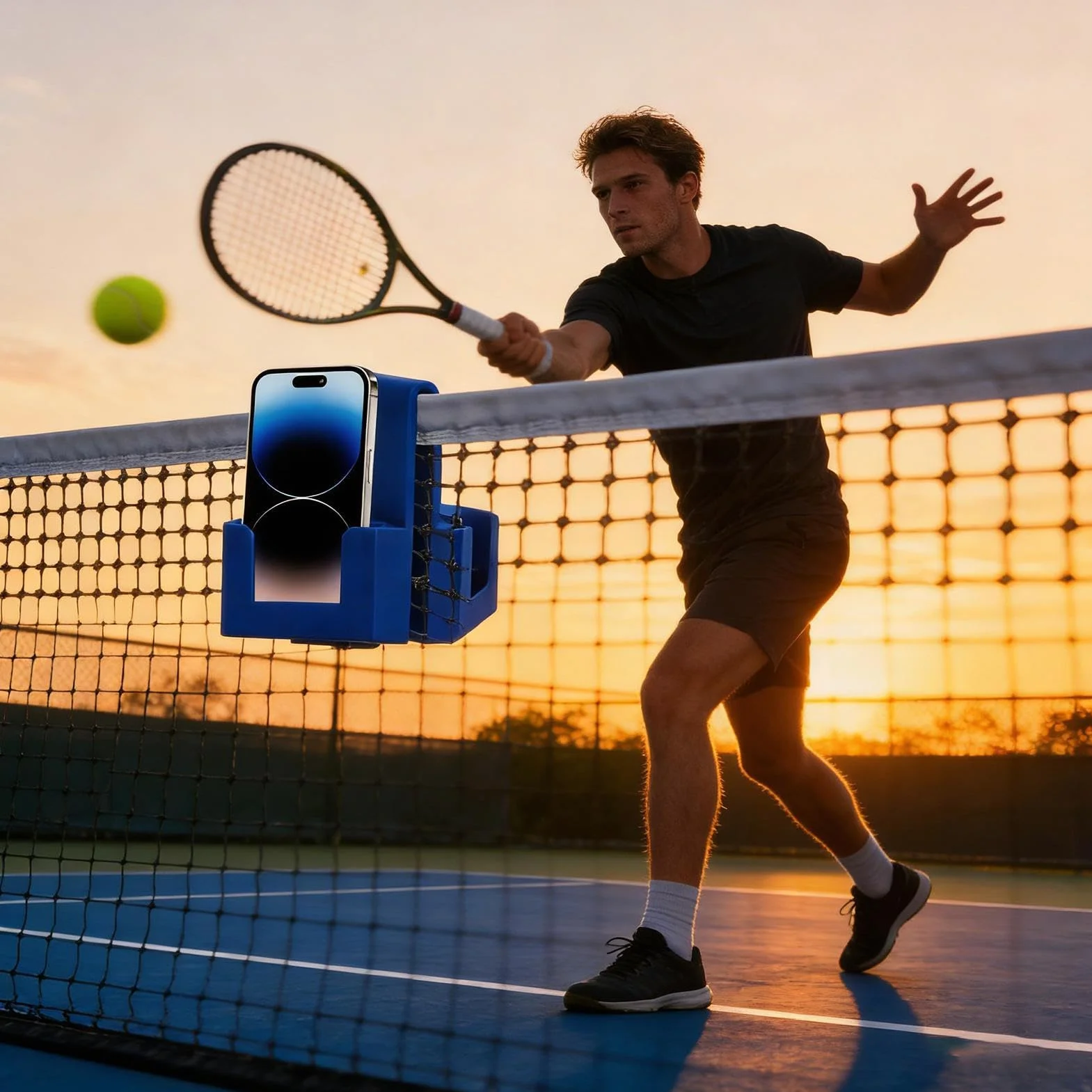 Ogrodzenie telefonu, kort tenisowy, uchwyt na klips z bezpiecznym uchwytem, odpowiedni do siatki, uchwyt na telefon stabilne zastosowanie do zawodów baseball softball pickleball na zewnątrz