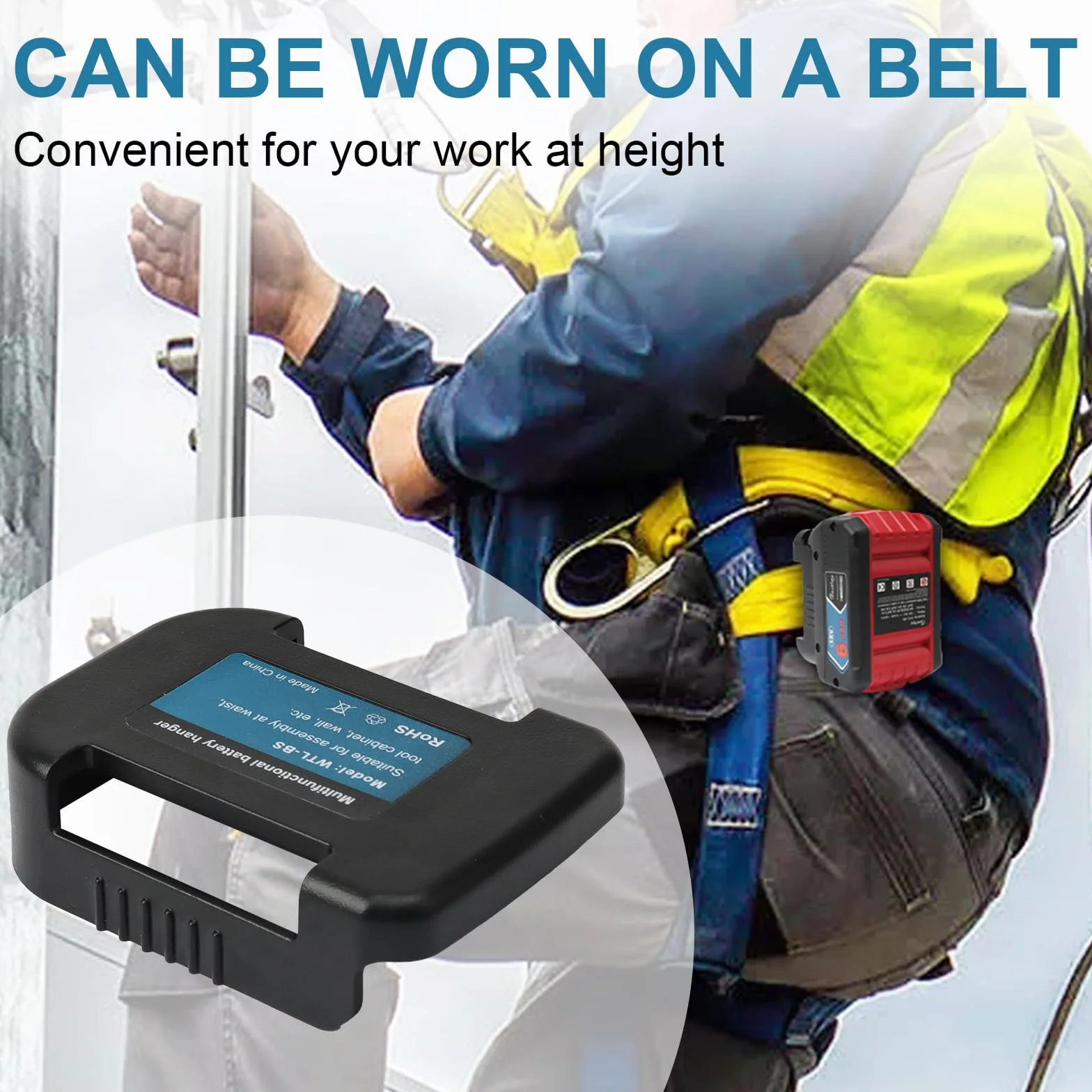 QUPERR 6 uchwytów do baterii kompatybilnych z Bosch Professional 18V | 6 uchwytów ściennych kompatybilnych z akumulatorami Bosch Professional 18V GBA do warsztatu i garażu