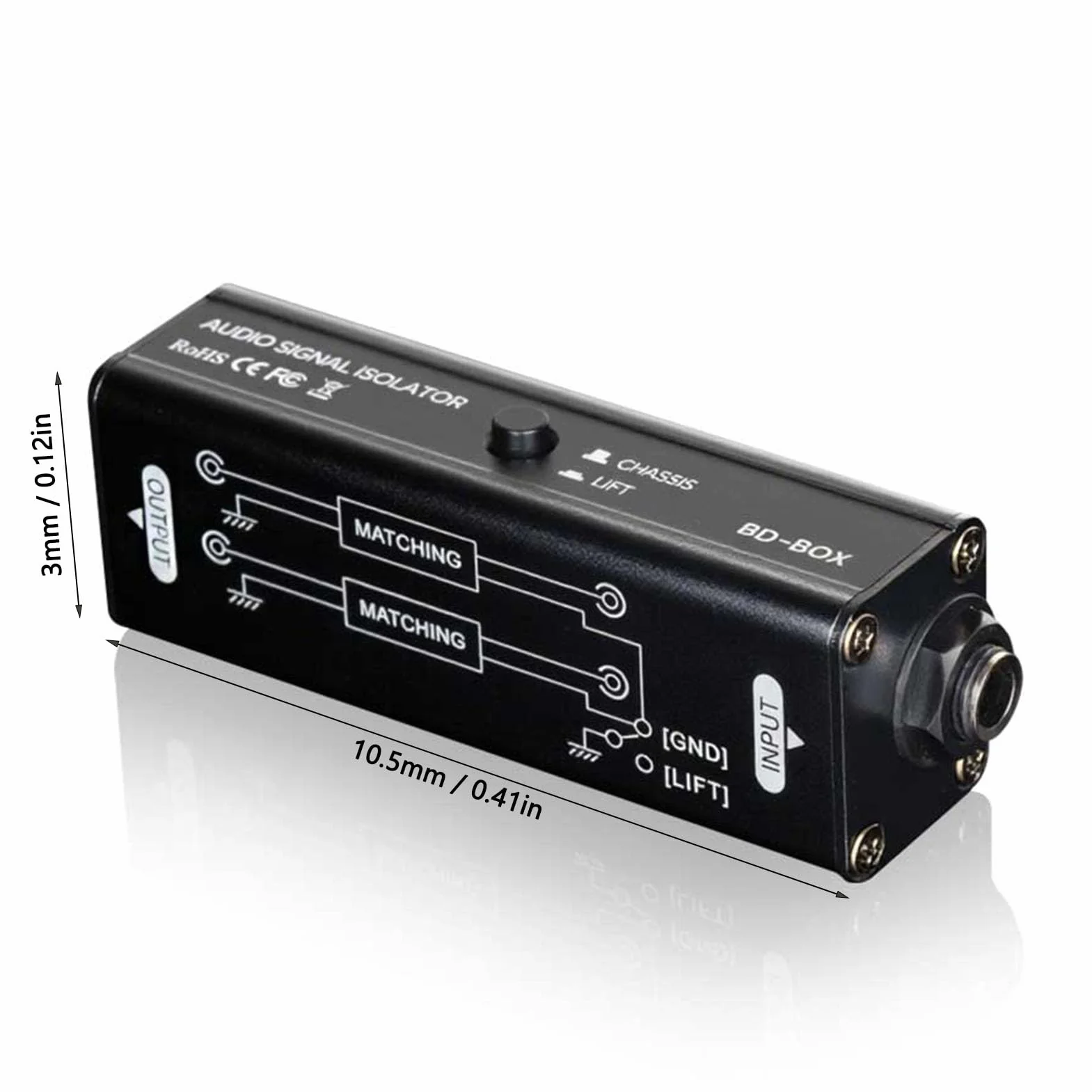 LICAEVEY Izolator Szumów Pętli Uziemienia 6,35 Mm, Profesjonalny Filtr Szumów do Samochodowego Sprzętu Audio i Domowego Zestawu Stereo, Eliminujący Brzęczenie z Systemu Dźwiękowego