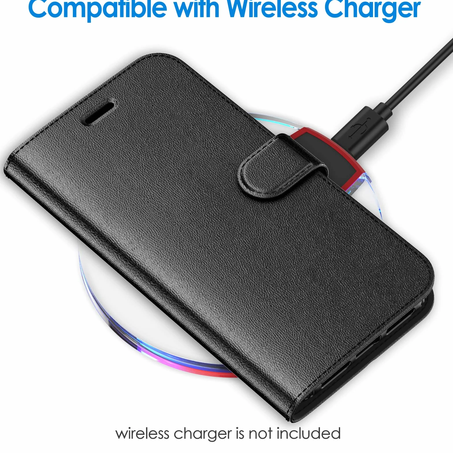 JETech Etui Portfelowe dla iPhone 11, Czarny | Wstrząsoodporna Skóra PU, Uchwyt na Kartę, Magnetyczna Klapka, Funkcja Podstawki