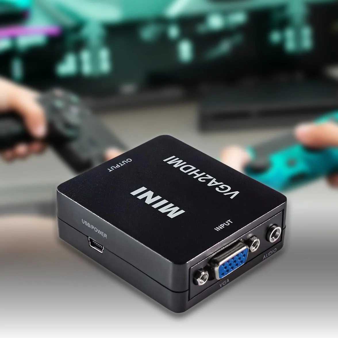 MAXTRACK Konwerter VGA na HDMI – CS40L, adapter HDMI, VGA na HDMI, Plug & Play, 1080p/60Hz Full HD, adapter VGA na HDMI kompatybilny z PC/laptopem, projektorem, monitorem, w zestawie kabel zasilający