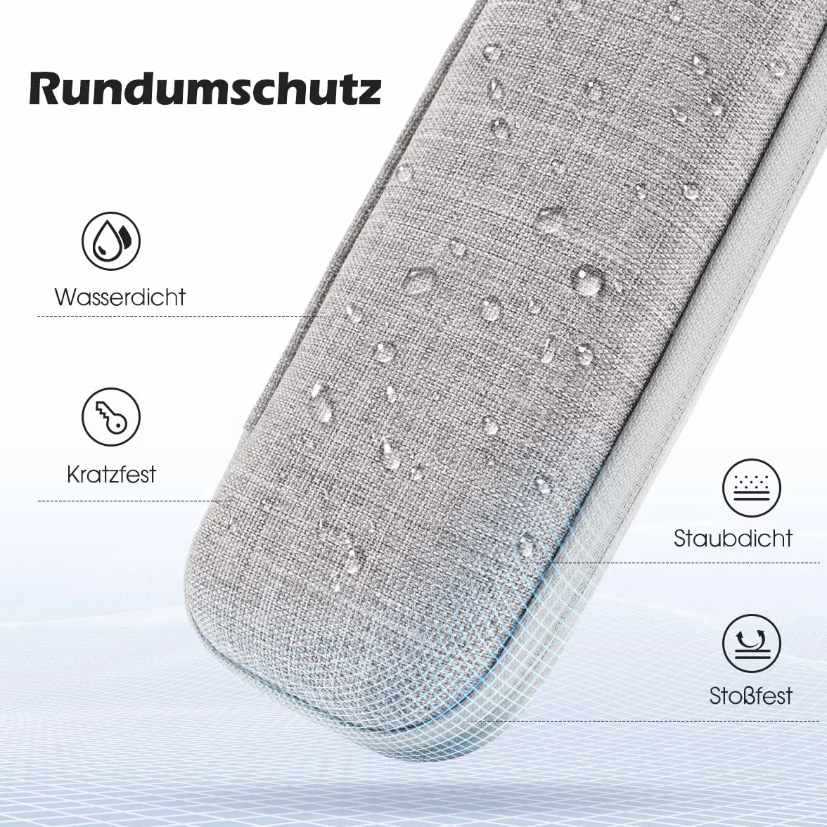 AGPTEK Etui na Apple Pencil, Premium sztuczna skóra etui ze szlufką na rysik etui ochronne do Samsung, Huawei, Surface Pro, z wbudowaną półką i pasującym do kabla USB, szare