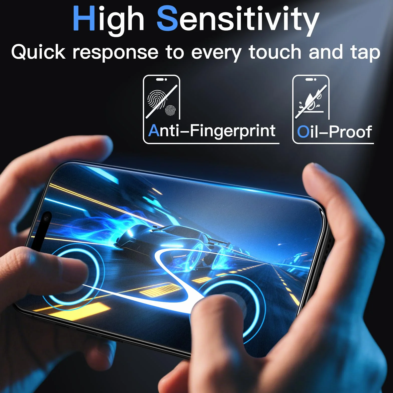 JETech Ochraniacz Ekranu iPhone 16 Pro 6,3 Cala Szkło Hartowane 9H Antyodblaskowa, 2 Sztuki