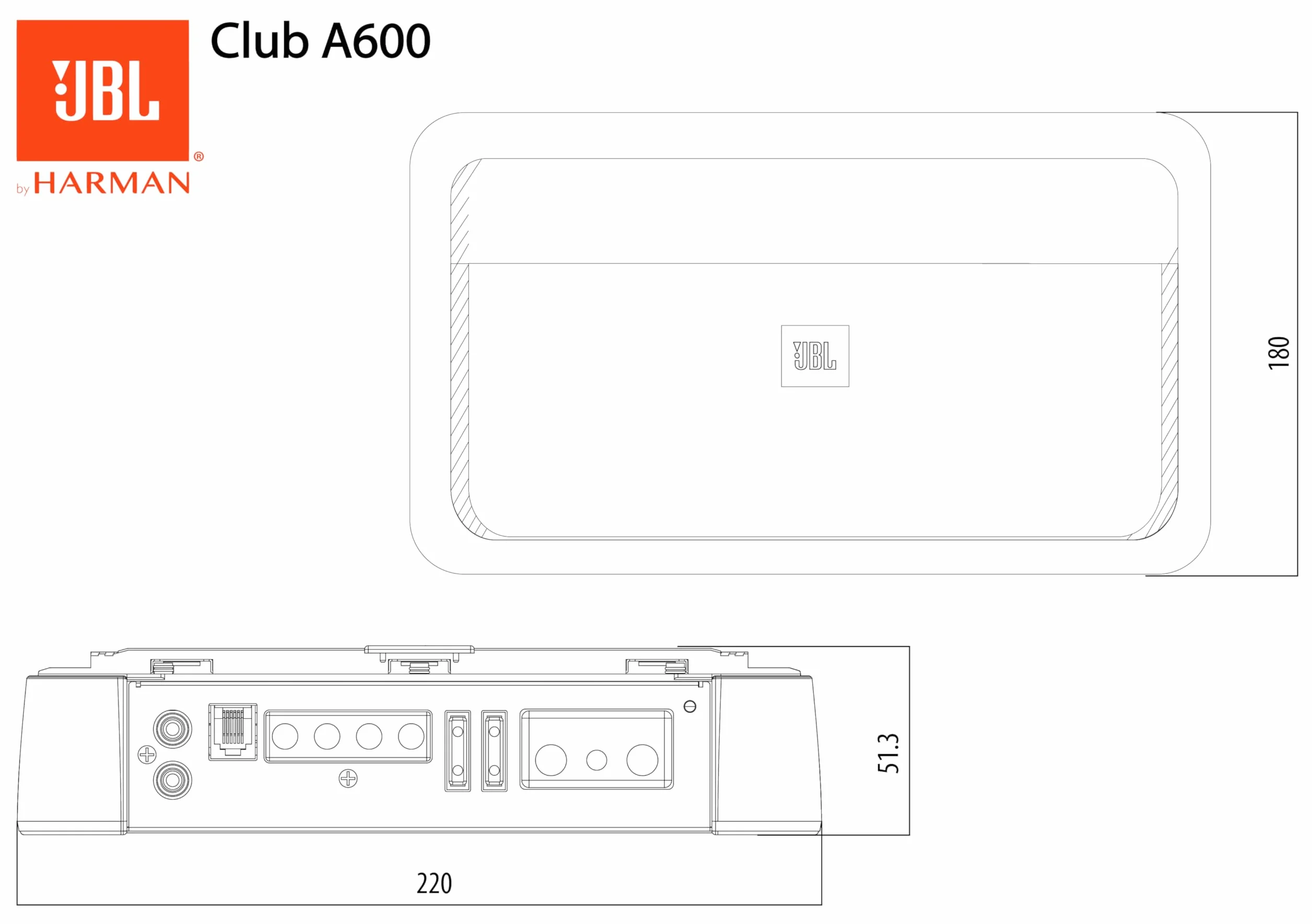 JBL Club A600 | Monoblock JBL wzmacniacz samochodowy 1-kanałowy od Harman Kardon - Mono Subwoofer samochodowy wzmacniacz - 600 W, mono, 1-kanałowy do samochodu, bassbox