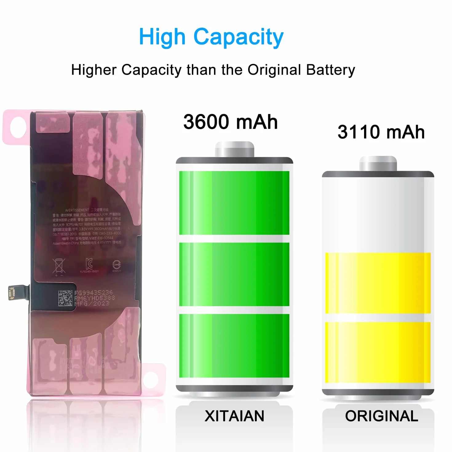 XITAIAN 616-00644 Bateria zapasowa do iPhone 11 3,83V 3600mAh