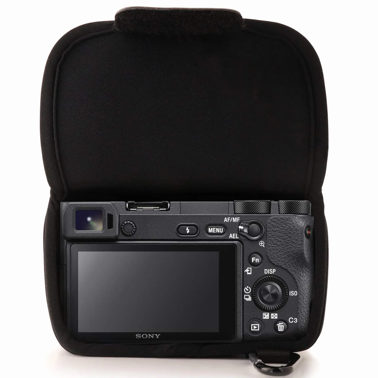 MegaGear - Ultralekki Neoprenowy Futerał na Aparat Kompatybilny z Sony Alpha A6100, A6400, A6500, A6300, A6000 (16-50 mm) - Czarny, uniwersalny, MG063, Pojedynczy