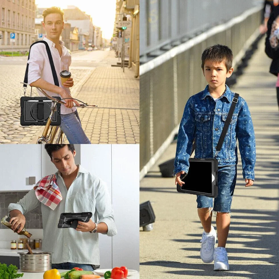 etui na iPada 5. generacji 9,7 cala 2017 (kolor: różowo-czerwony/różowy) pełna obudowa twarda tylna twarda silikonowa osłona paska
