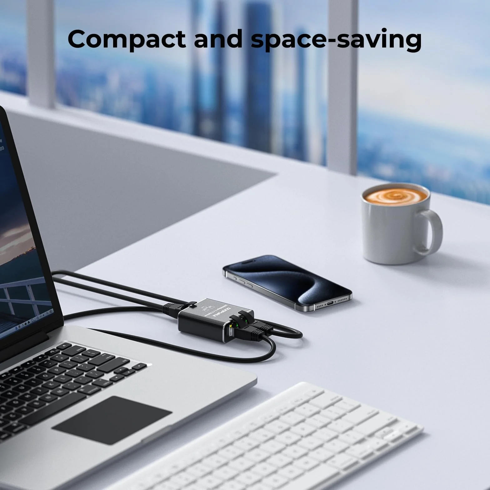 Rozdzielacz Ethernet 1 do 2 1000 Mb/s szybki rozdzielacz sieciowy, rozdzielacz LAN, 2 porty z kablem zasilającym USB, do kabla Cat 5/5e/6/7/8 [2 urządzenia jednoczesne połączenie sieciowe