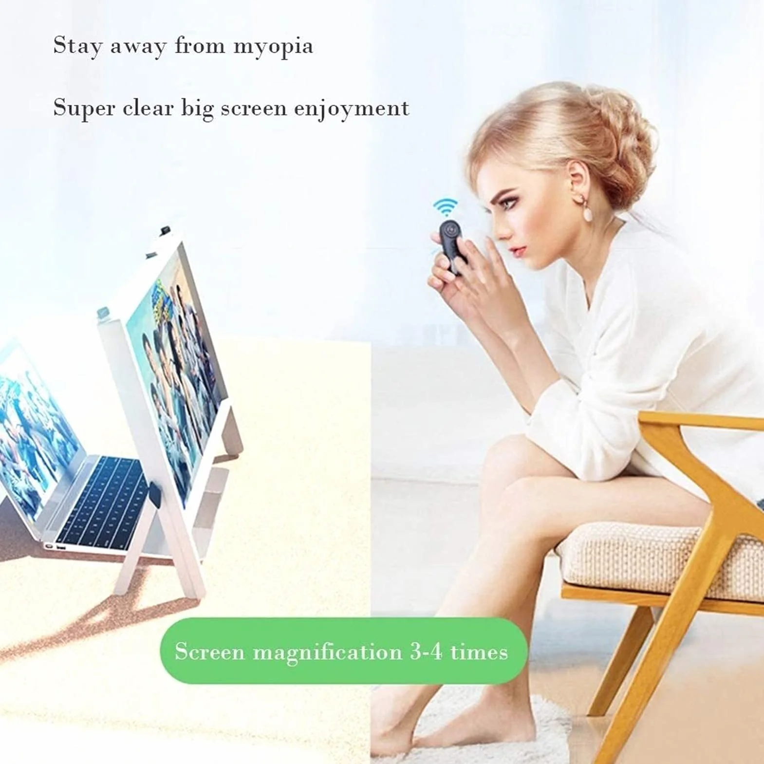 Szkło powiększające do smartfona Ulepszona lupa do ekranu laptopa 3D Mobilny uchwyt ochronny, filmy wideo z gier Wzmacniacz ekranu powiększalnika do telefonu Laptop, 2021 ultra-wyraźna soczewka p