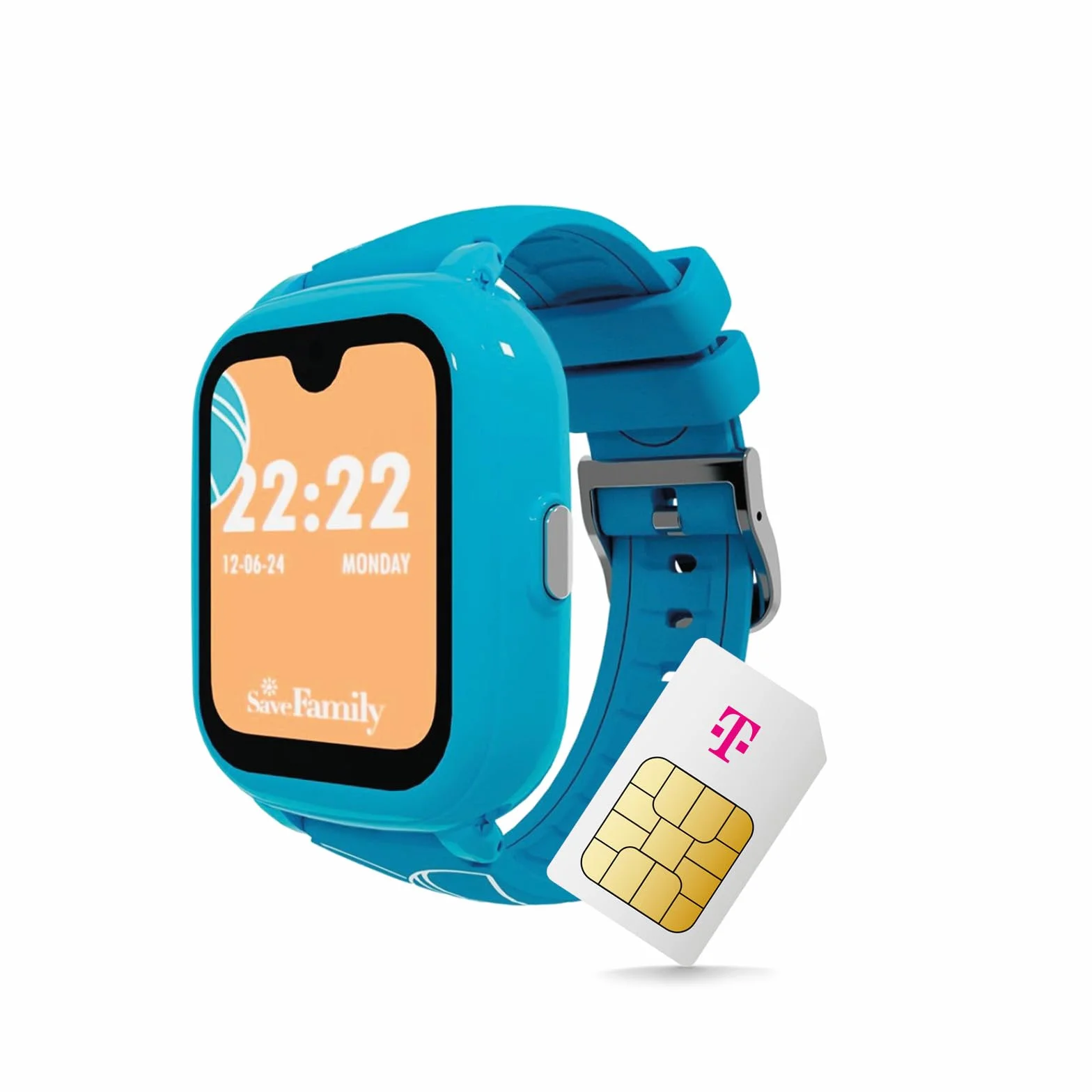 SaveFamily Iconic Plus 2.0 smartwatch dla dzieci, GPS i funkcja telefonu, ochrona danych i aplikacja dla rodziców, długi czas pracy baterii, SOS, wodoszczelny, voucher Amazon po rejestracji (sportowy)