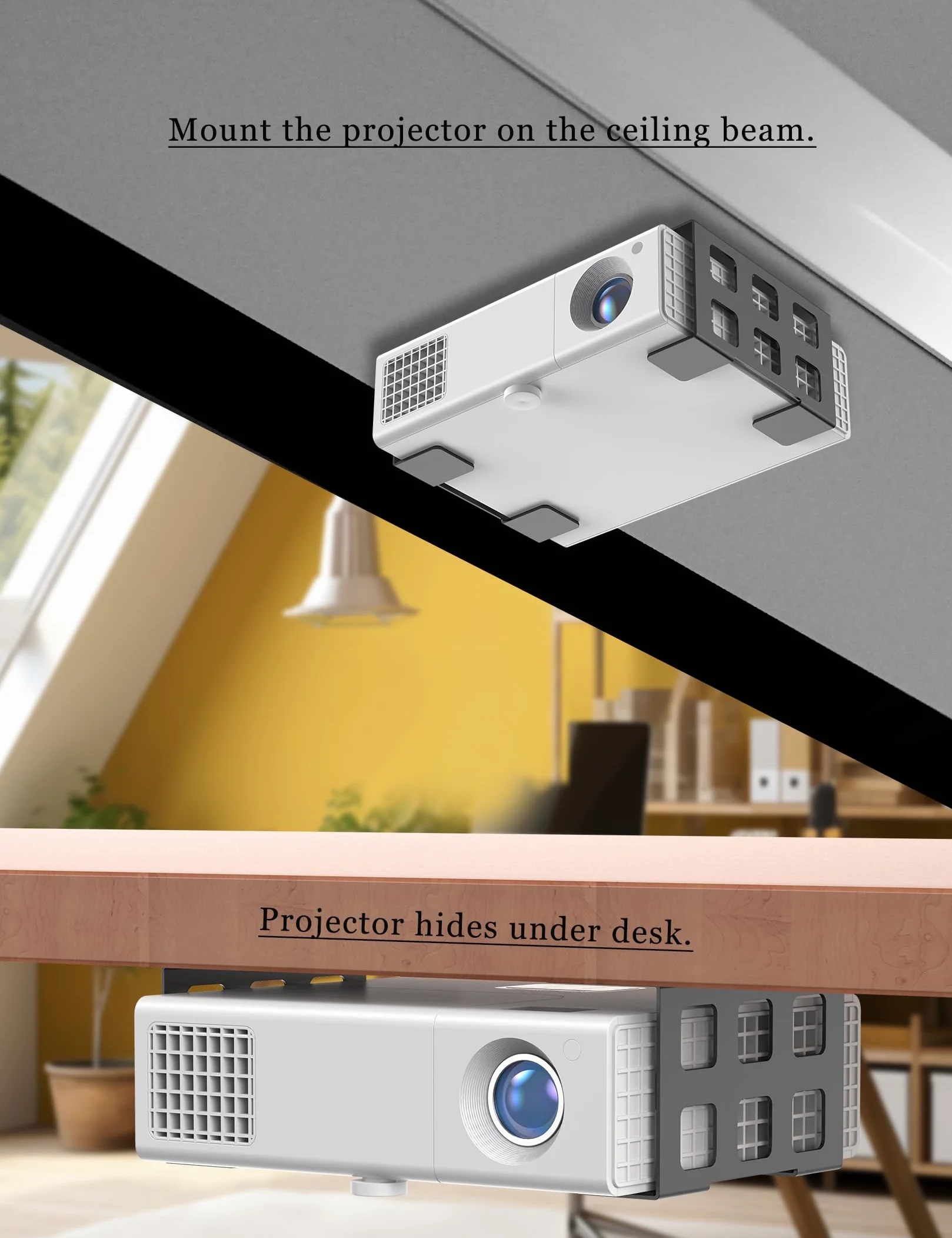 Uniwersalny uchwyt pod biurko do konsoli do gier, odtwarzaczy multimedialnych, interfejsu audio, mini komputera, systemu UPS, montażu sufitowego projektora, pasuje do innych urządzeń o
