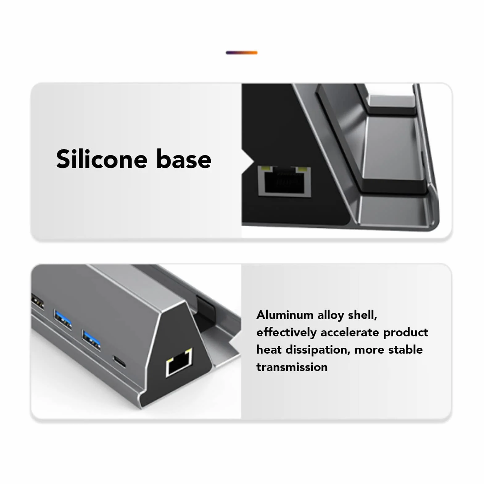 Stacja Dokująca 7 W 1 Typu C Ultra HD 4K PD Szybkie ładowanie 100 W dla Wszystkich Komputerów z Kanałem Typu C Stop Aluminium (Szary)