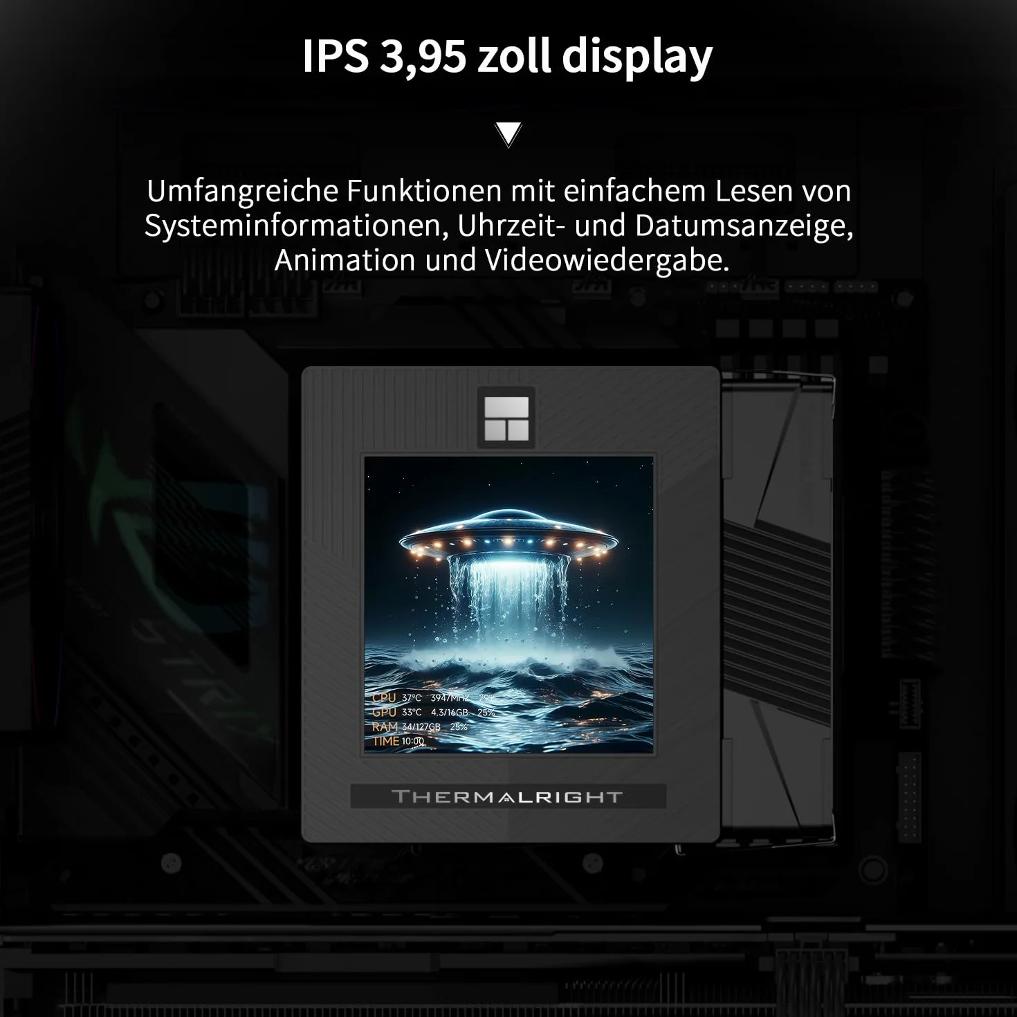 Thermalright Phantom Spirit 120 Vision EVO CPU chłodnica powietrza, Twin Tower Radiator 2150 RPM, rozdzielczość 480 x 480, ekran IPS o przekątnej 3,95", chłodzenie komputerowe do Intel lga1851/AM5