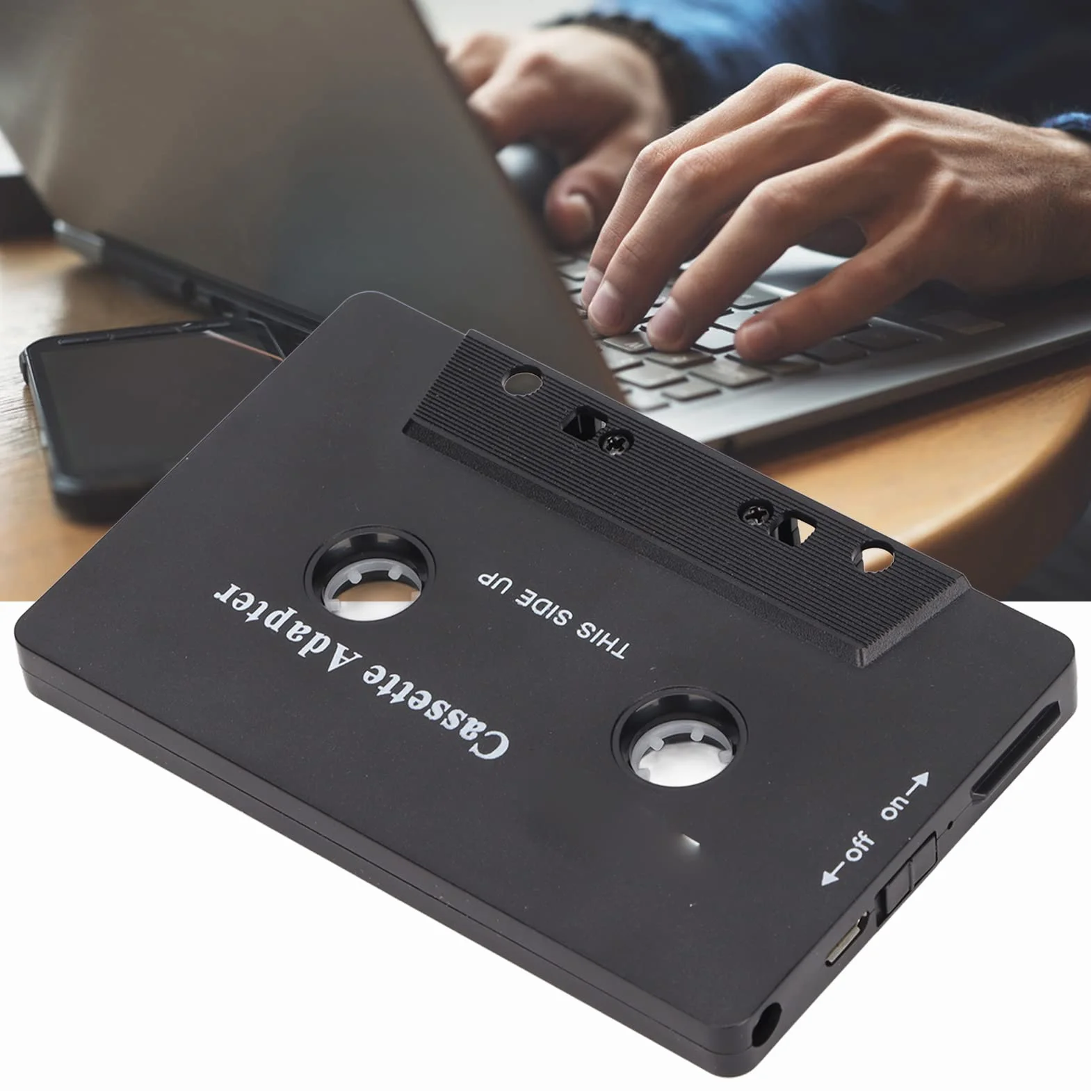 Adapter Kasetowy Bluetooth Redukcja Szumów Stereo High Fidelity Tape Aux Receiver do Tabletu Samochodowego
