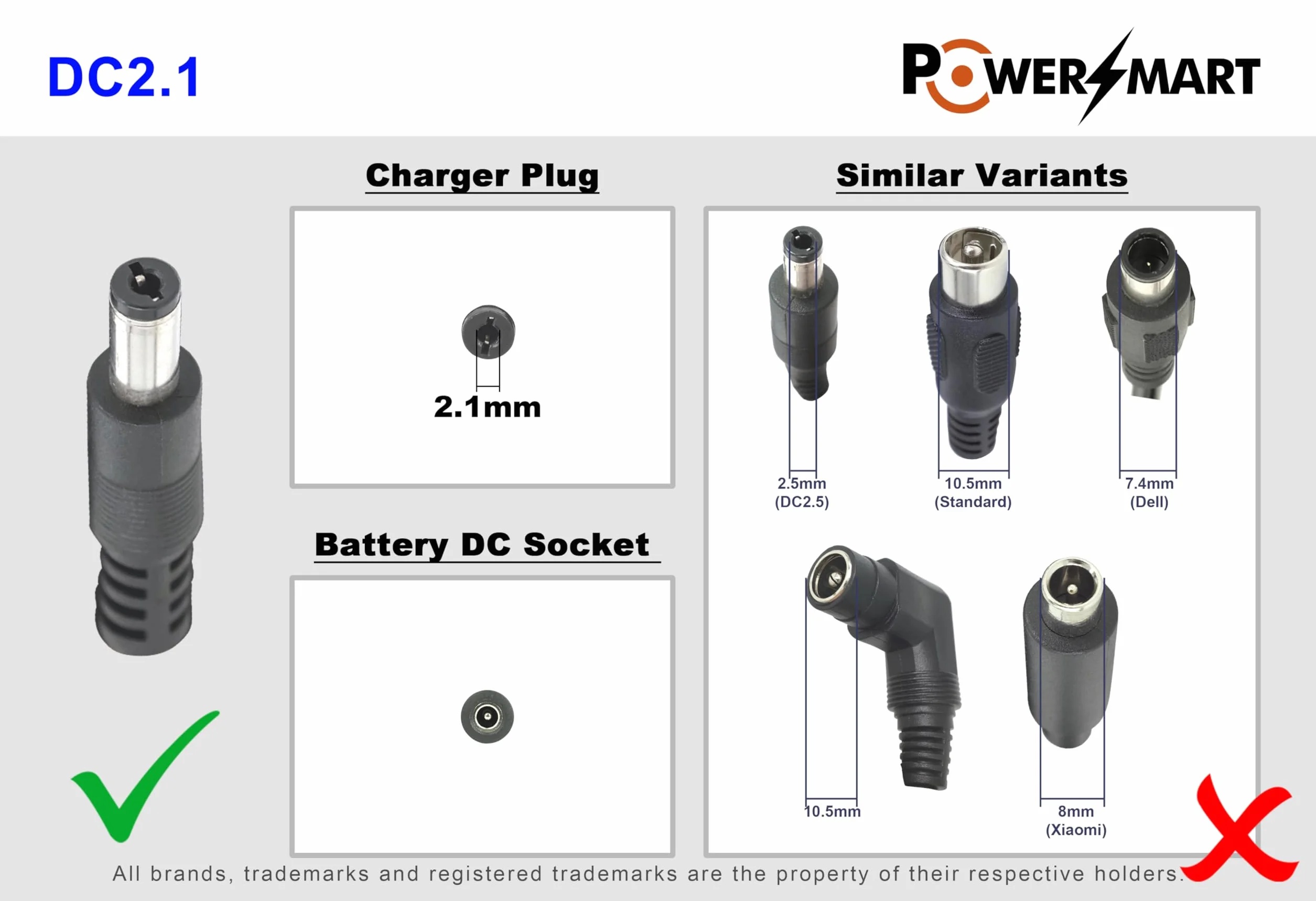 PowerSmart Ładowarka 42 V 2 A do MDA BC238360020 kompatybilna z akumulatorem 36 V, z wtyczką DC 2,1 mm (1 biegun)