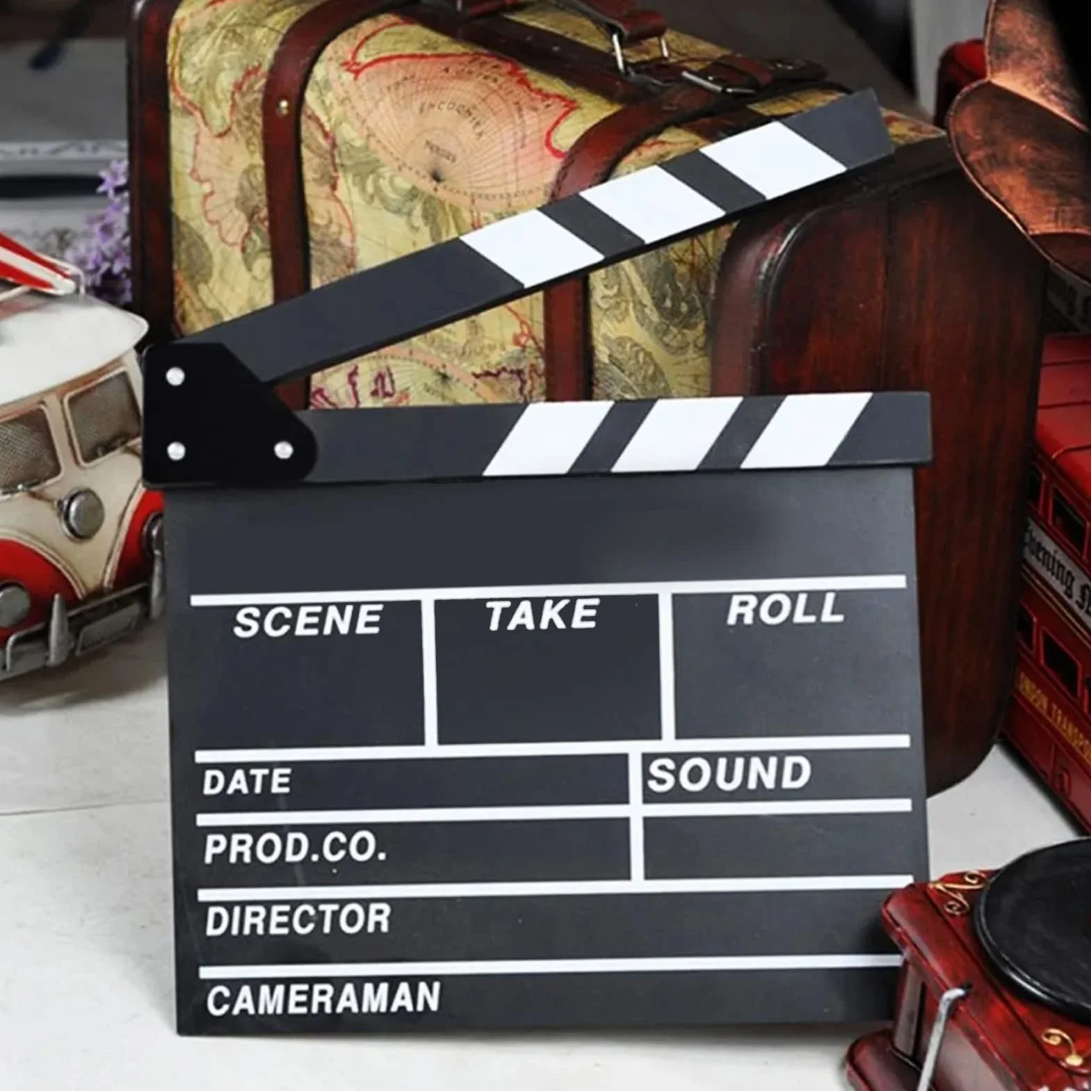 Tablica do Filmów Filmowych, 20 X 20 Cm Klakier do Filmów Suchościeralnych Wielofunkcyjny do Kręcenia Dramatów