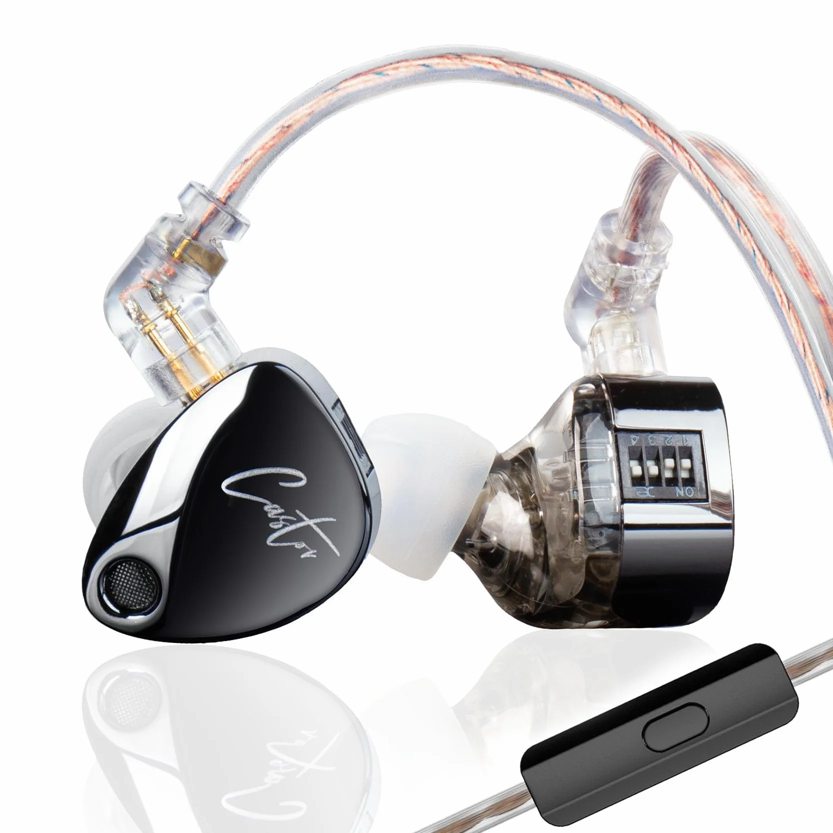 KZ Castor in Ear Monitor słuchawki, odłączany kabel 2-pinowy podwójny dynamiczny sterownik, przewodowe słuchawki douszne, ulepszone basy HiFi, Tuning dźwięku, izolacja szumów IEM