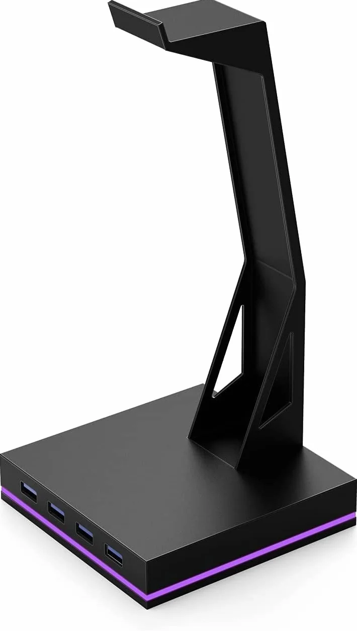 Akcesoria Biurkowe do Słuchawek Stojak Na Słuchawki Z 4 Portami USB 2.0 Uchwyt Na Słuchawki RGB Do Akcesoriów Do Gier Komputerowych Dla Graczy Akcesoria do Stołów do Gier