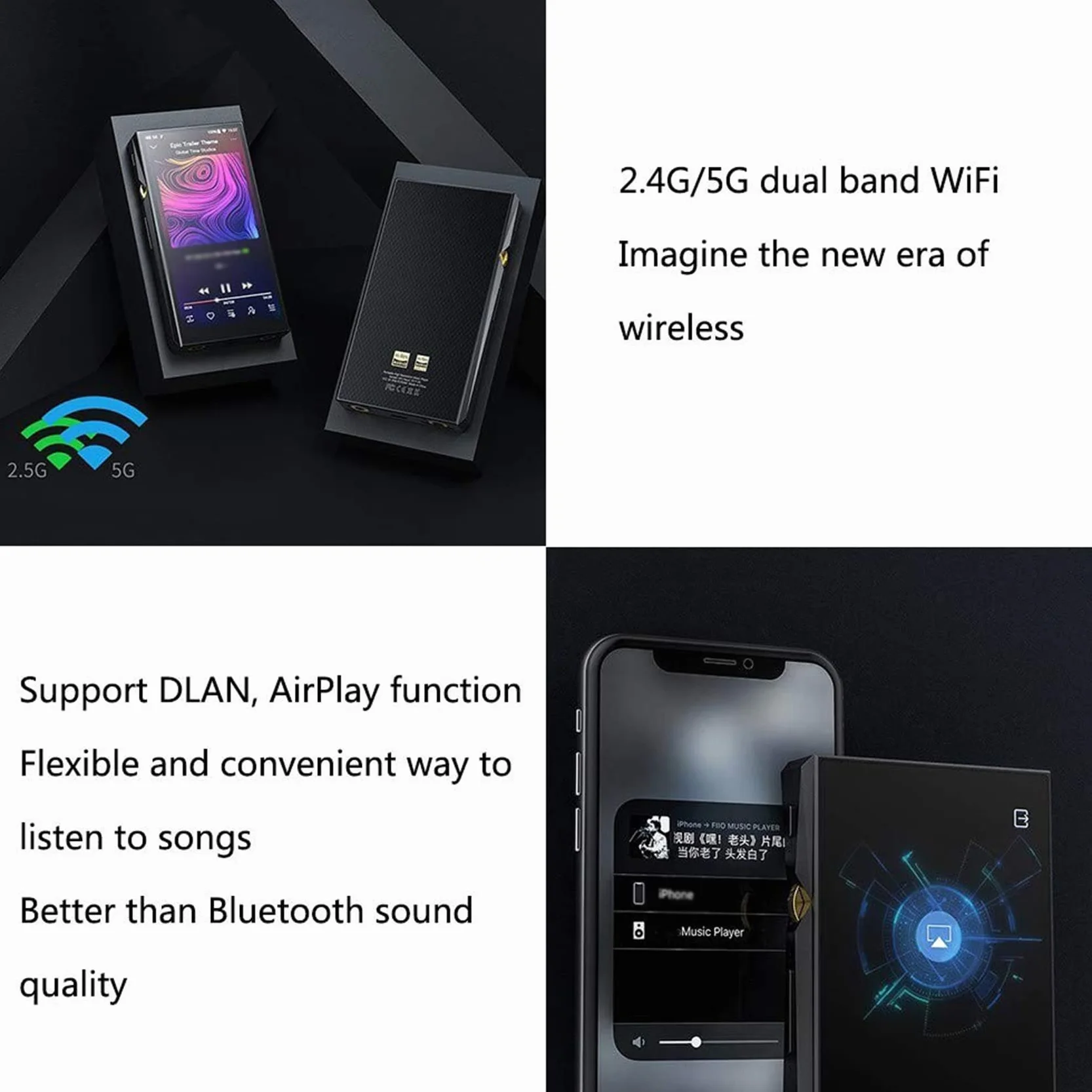 oneforus M11 Przenośna dwukierunkowa sieć Bluetooth HiFi MP3 bezstratna muzyka 4.4 Balance DSD dekodowanie flagowy odtwarzacz czarny