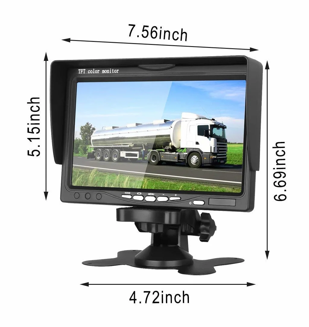 Auto trzeci dach Top Mount lampa hamowania kamera cofania do samochodu Renault Trafic,Opel Combo,Vauxhall Vivaro 2001-2014 + 7,0" monitor DVD TFT ekran samochodów ciężarowych wyświetlacz LCD
