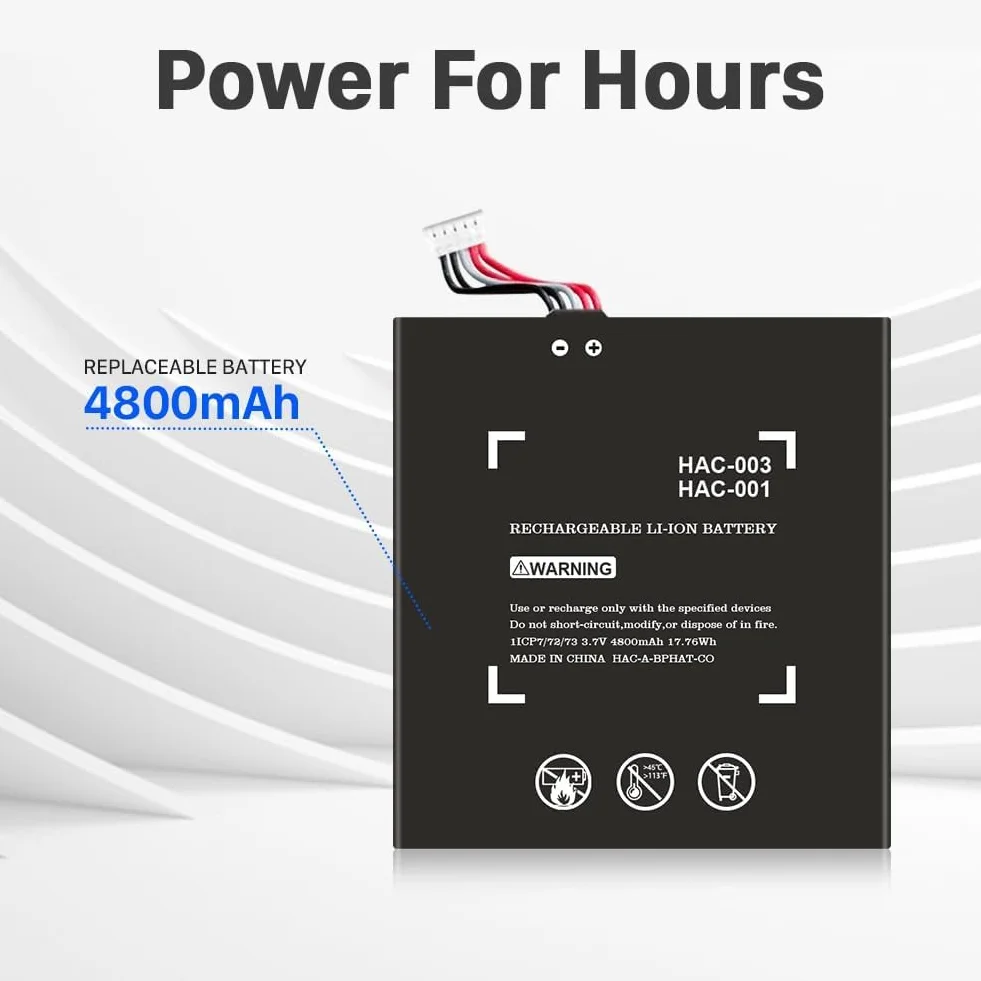 HAC-003 Akumulator, Oryginalny Upgrade 4800mAh Akumulator Litowo-Jonowy Bateria Akkupack dla Nintendo Switch 2017 Game Console HAC-001, HAC-003, HAC-A-BPHAT-C0 HAC-S-JP Wewnętrzna Bateria z Zestawem