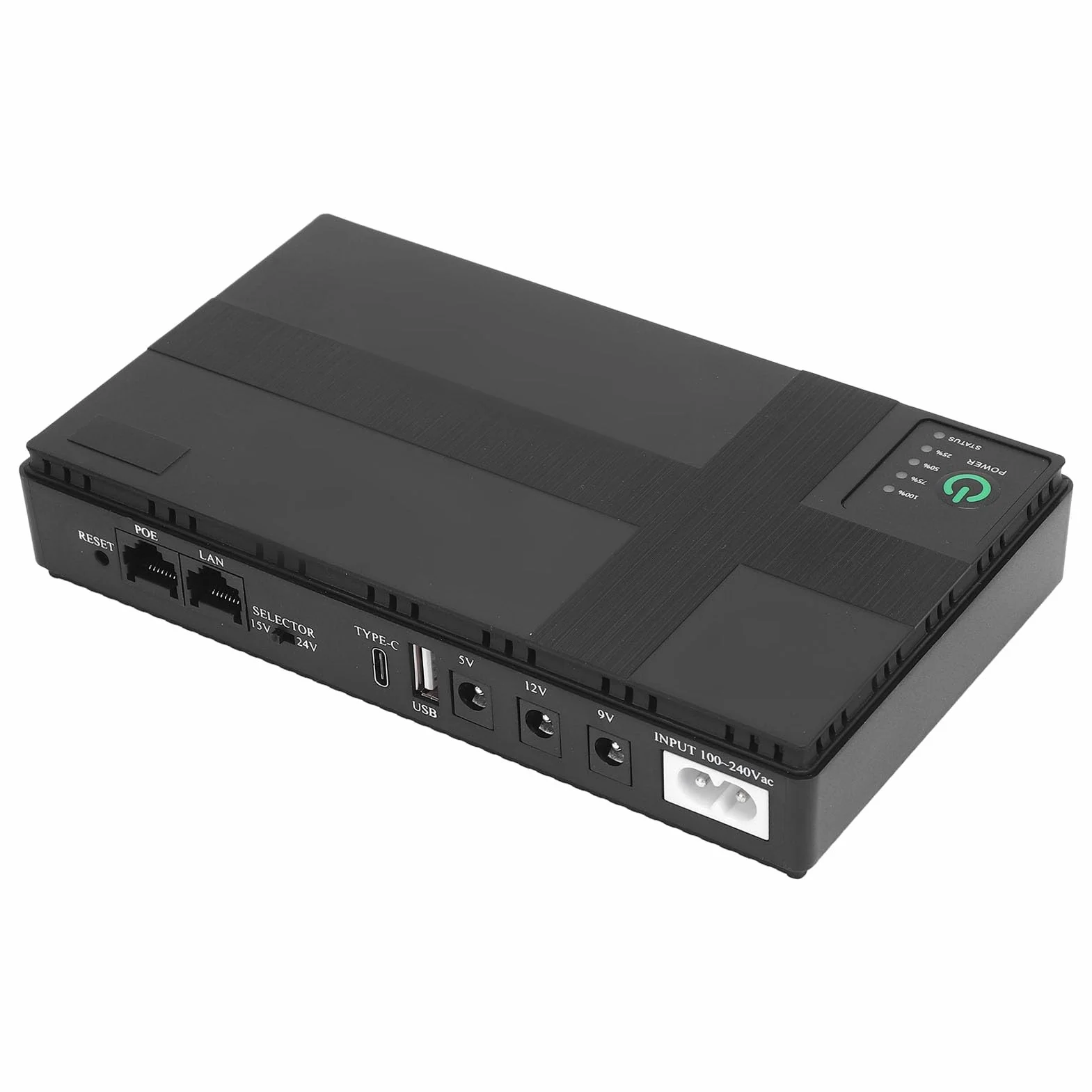Kompaktowy UPS Battery Backup 20000 MAh Nieprzeprzepuszczalny Zasilacz dla Aparatu ROUTER MP3 MP4 Odtwarzacz o Uniwersalnej Kompatybilności dla Podróżników 1 Paczka (Wtyczka UE 100–240 V.)