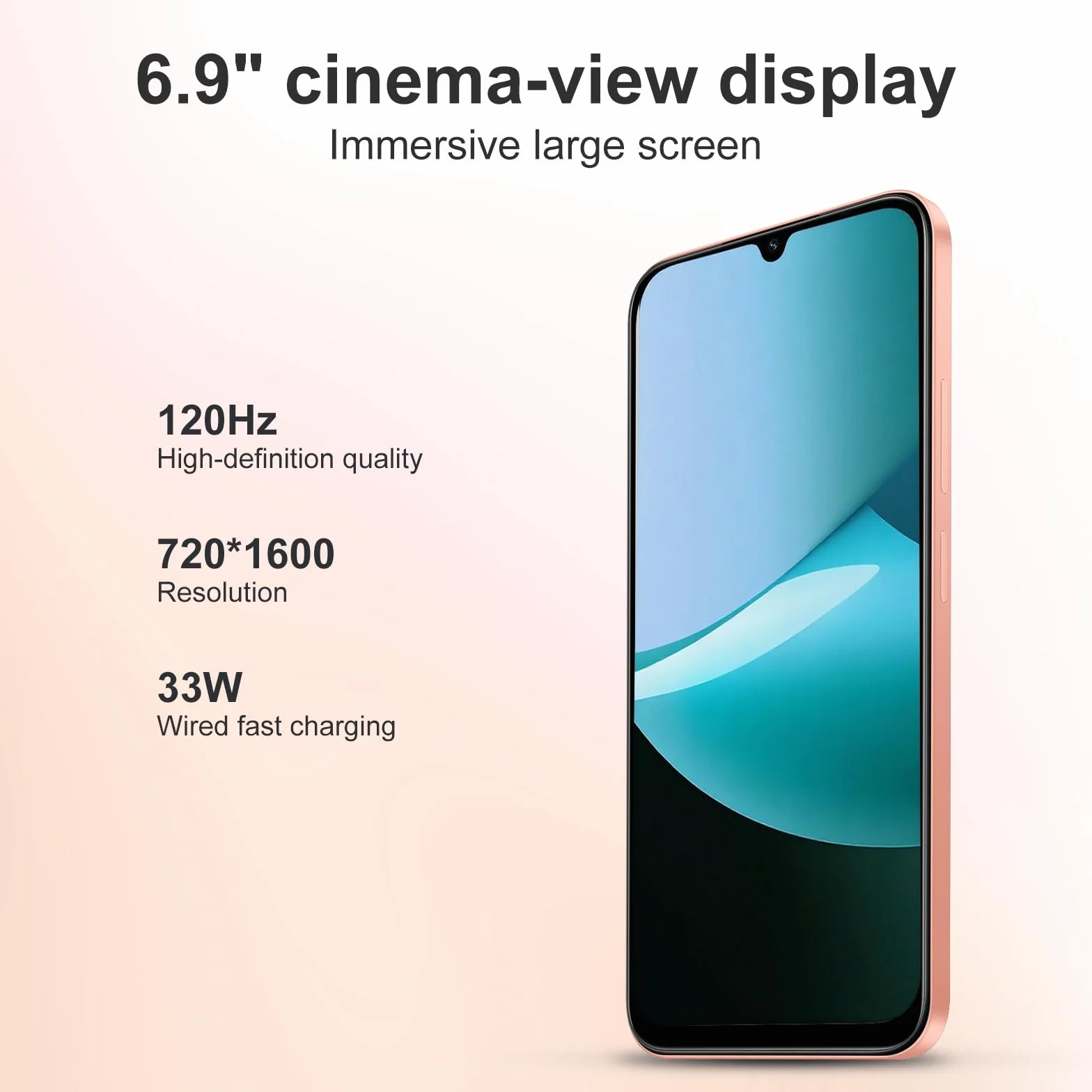 XIAOMI Smartfon Redmi 15C (obudowa w zestawie), 4GB RAM 256 GB ROM, potrójny tylny aparat 50 MP z AI, ekran 6,9 cala bateria 6000 mAh, wyświetlacz do pielęgnacji oczu 120 Hz (pomarańczowy)